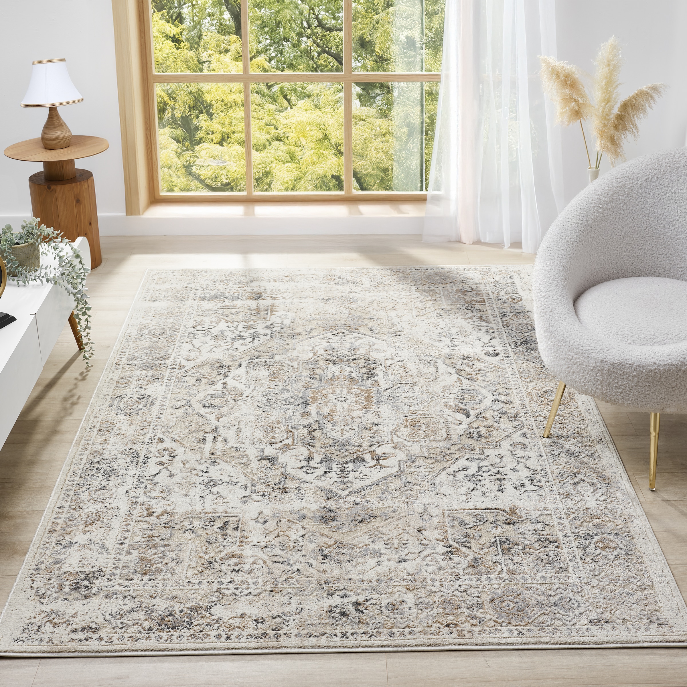 OTTO home Teppich »Kylan, in Standard- und Premium-Qualität, 9 mm oder 14 mm Höhe« rechteckig Schrumpf-Garn-Effekt, Vintage-Look, Hoch-Tief, dezenter Glanz