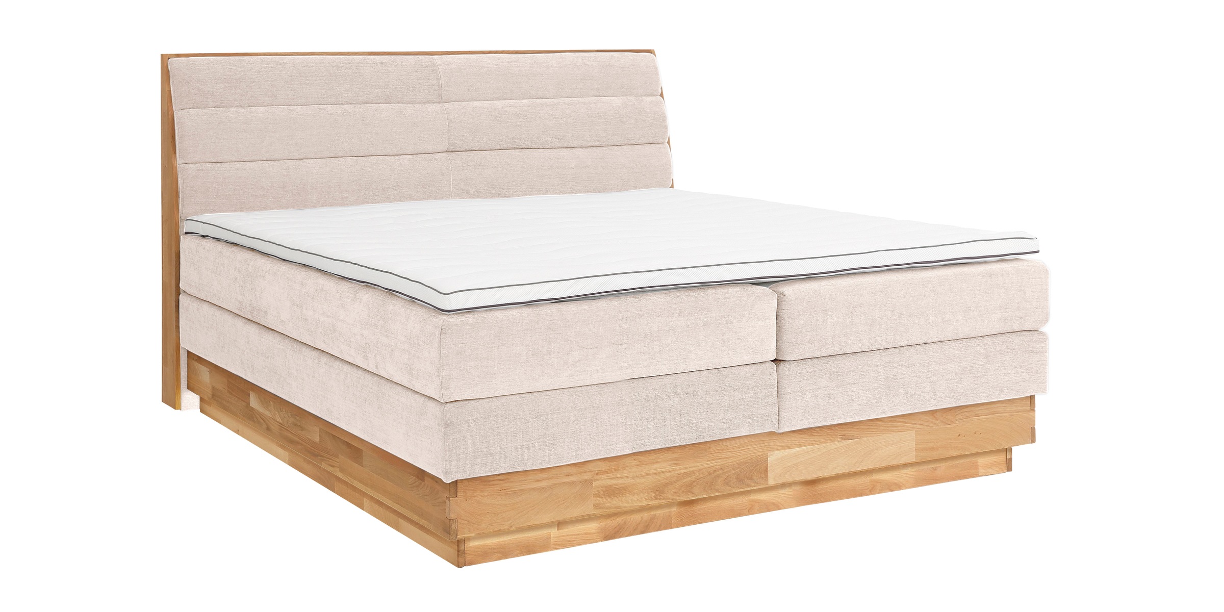 Boxspringbett OTTO HOME "Jenna", beige (sabbia), B:204cm L:216cm, Komplettbetten, Boxspringbett, ohne LED-Beleuchtung, mit zertifizierten, recycelten Bezugsstoffen 3