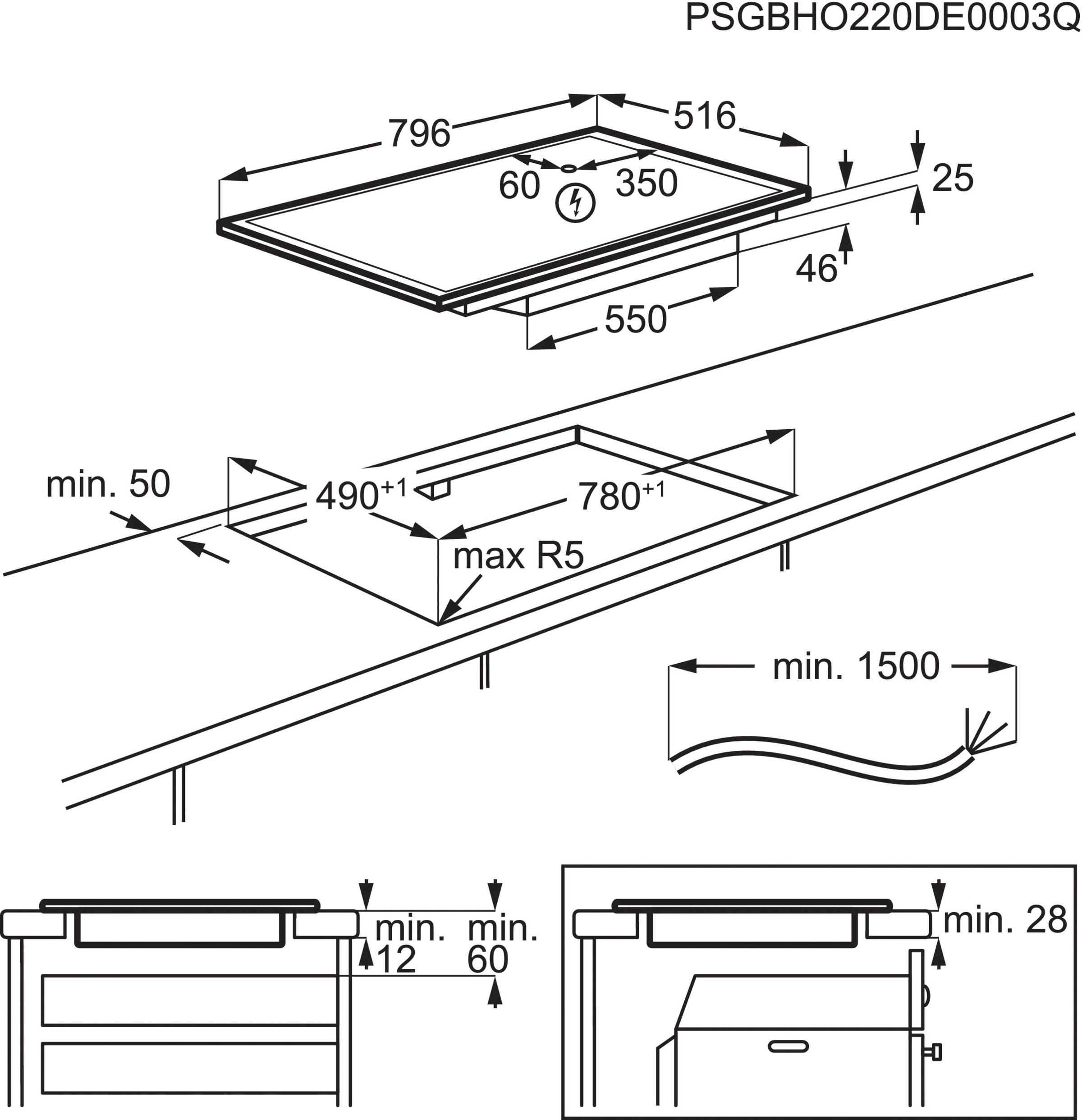 AEG Flex-Induktions-Kochfeld »IKE86683XB«, IKE86683XB, Flex-Induktion - intuitive Bedienung, Autark