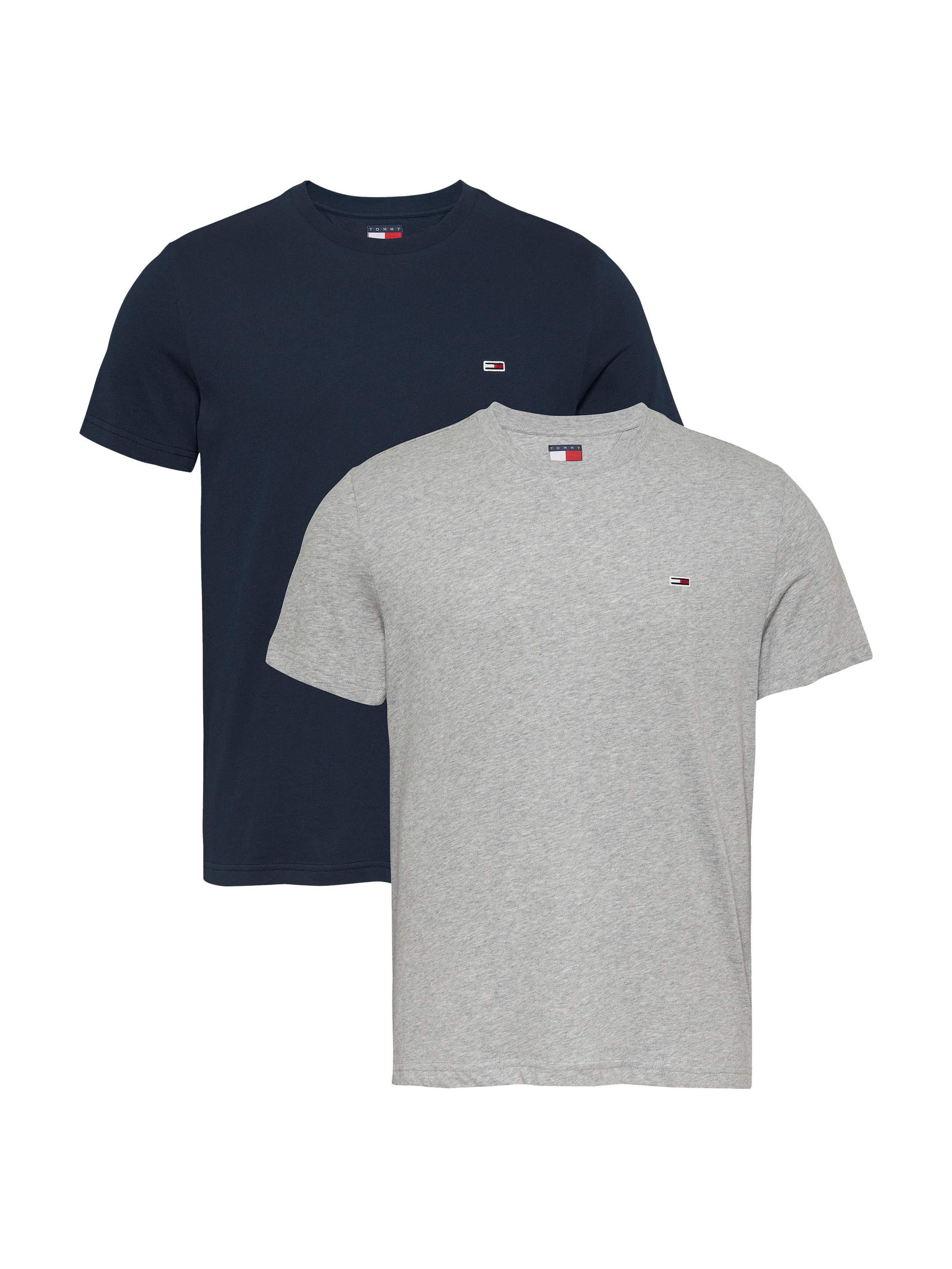 Tommy Jeans Rundhalsshirt "TJM XSLIM 2PACK JERSEY TEE EXT", Logostickerei, günstig online kaufen