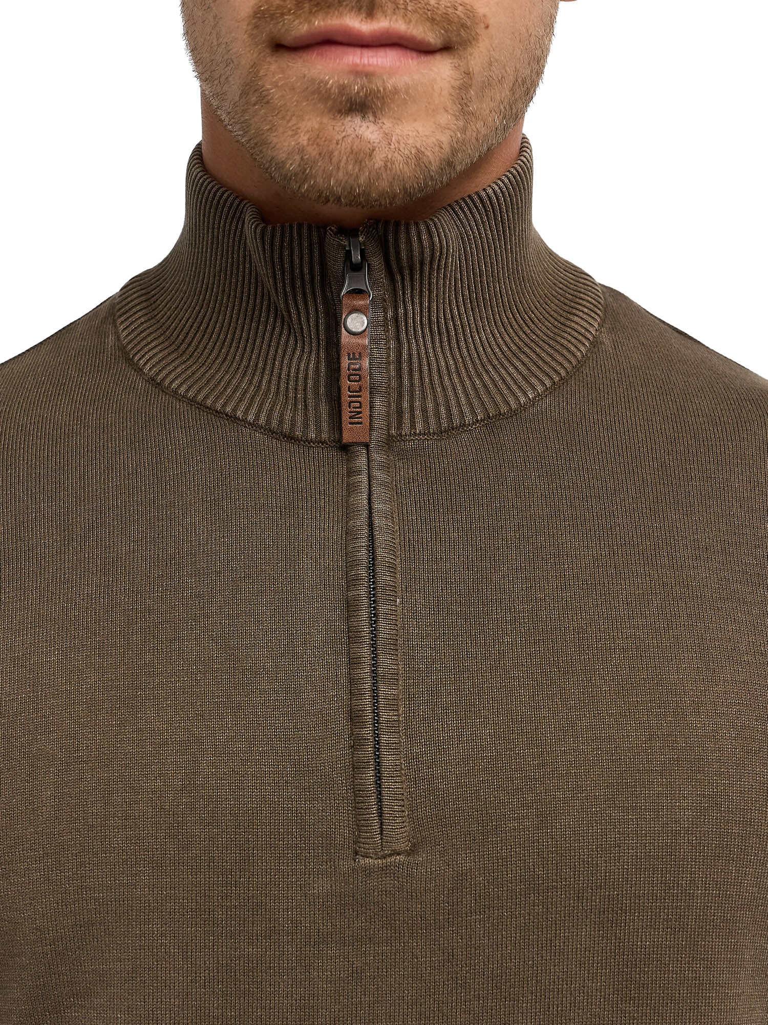 Indicode Troyer »INArkmill ½ zip« Baumwolle, regular fit