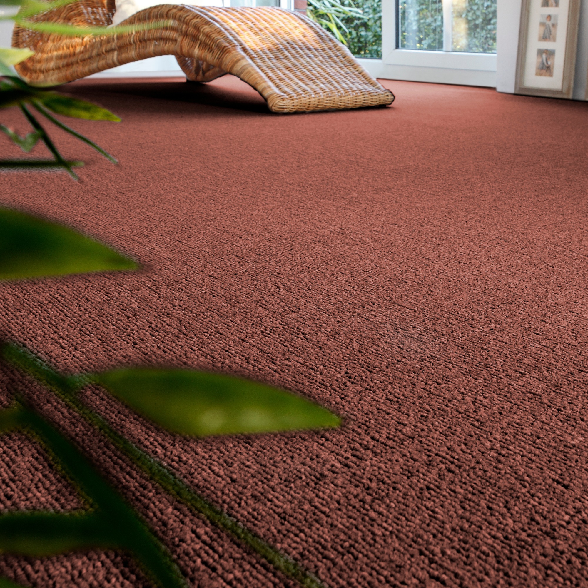 Teppichboden ANDIAMO "Rambo, Feinschlinge, Gesamthöhe 4,5 mm, Made in Netherlands", orange (terrakotta), B:500cm L:500cm, Kunstfaser, Teppiche, meliert, Breite 400 cm oder 500 cm, strapazierfähig & pflegeleicht