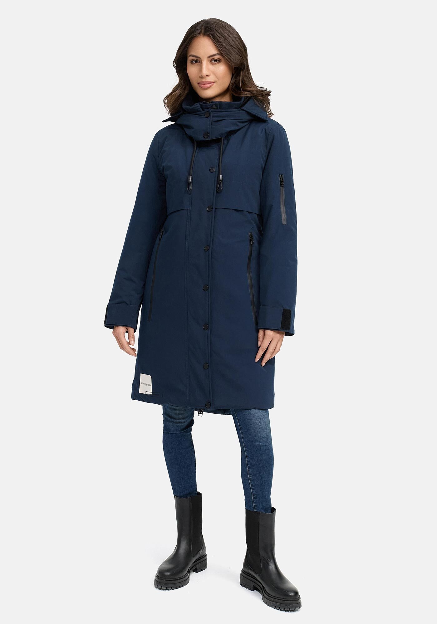 Marikoo Winterjacke »Anoukaa«, langer Parka mit abnehmbarer Kapuze