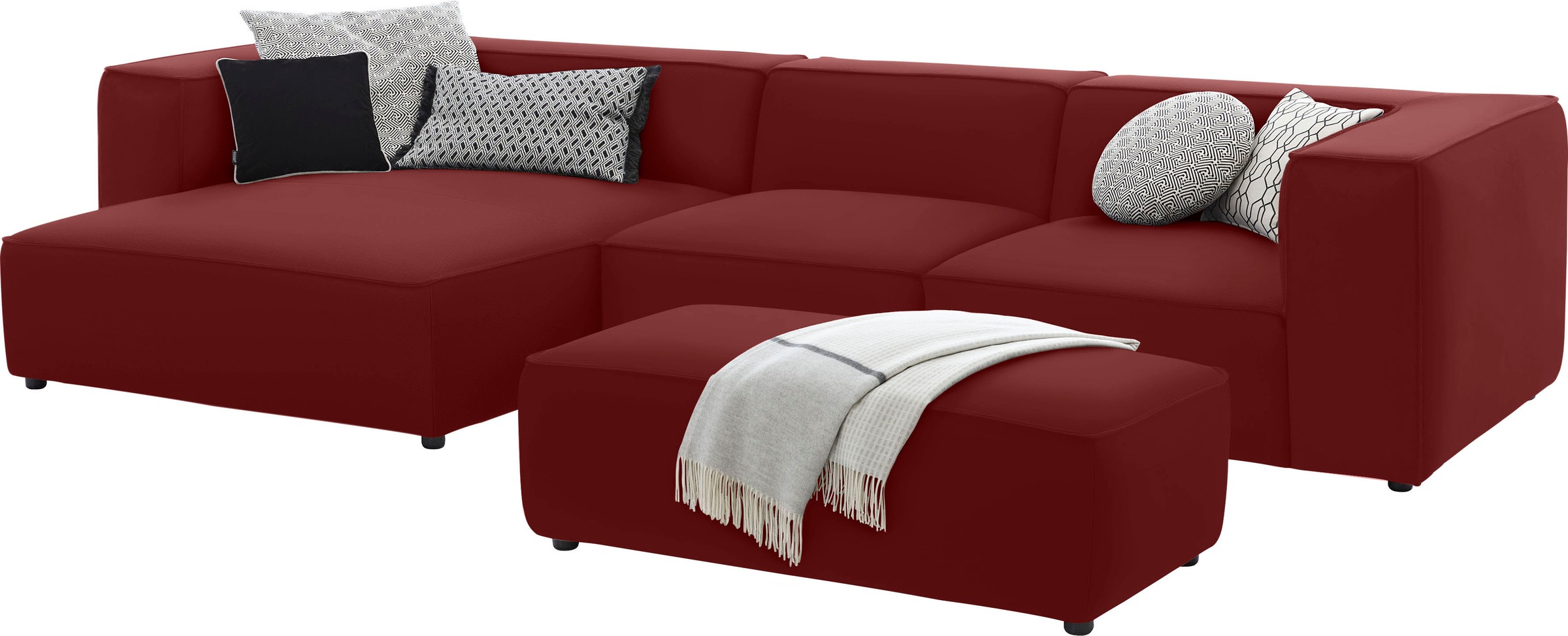 W.SCHILLIG Ecksofa »around-the-block«, mit eleganter Biese, mit Federkern, Breite 341 cm