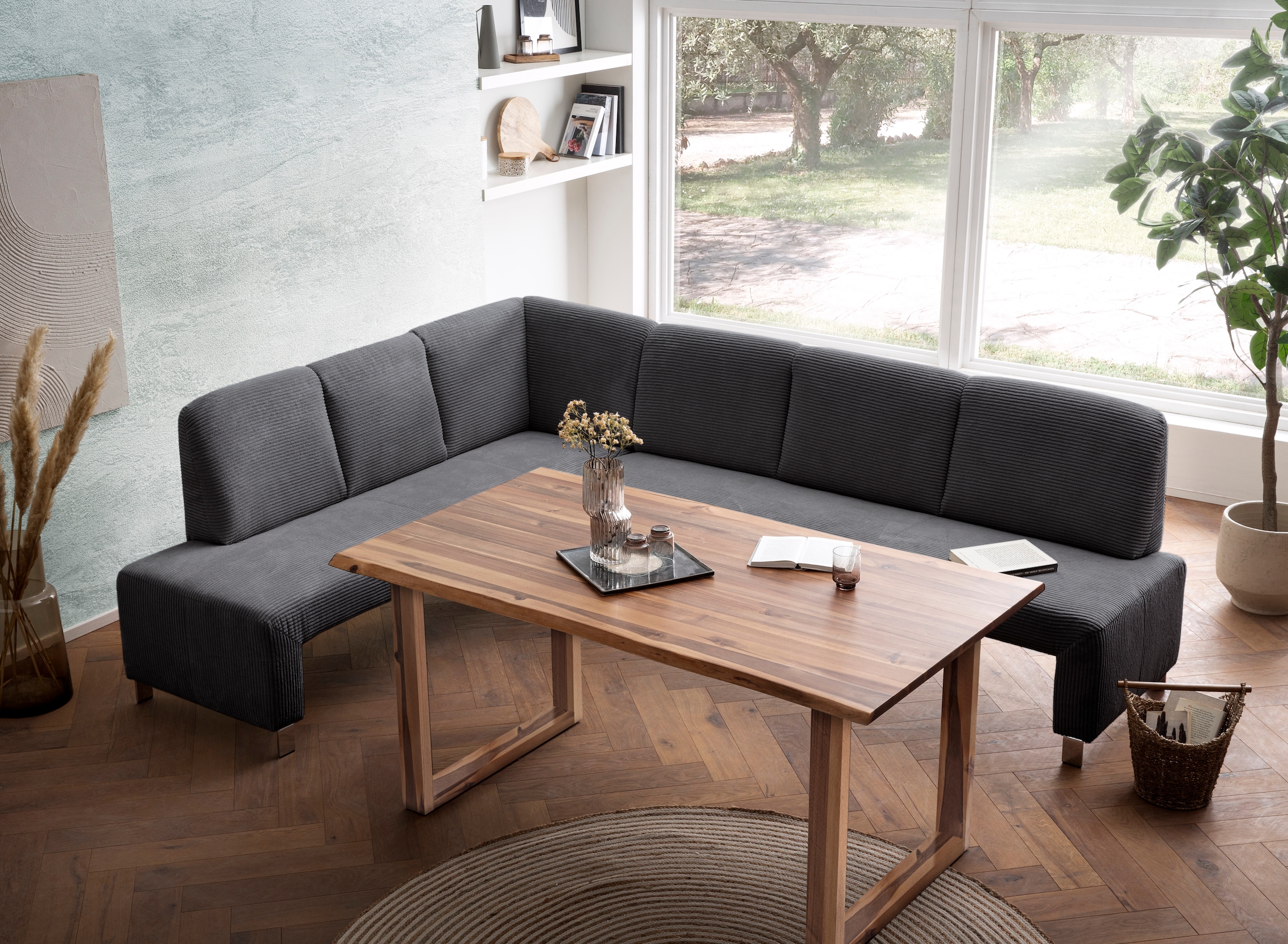 exxpo - sofa fashion Eckbank "Intenso, moderner Cordbezug, 264/197 cm (B/T) günstig online kaufen