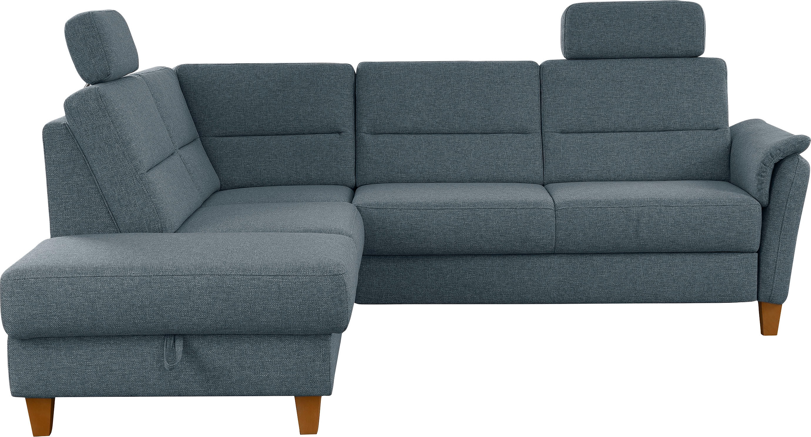 Home affaire Ecksofa "Palmera, L-Form, B: 236 cm, Bettfunktion & Bettkasten wählbar" Federkern-Polsterung, Sitzhöhe 48 cm, handgefertigt, stilvolles Design