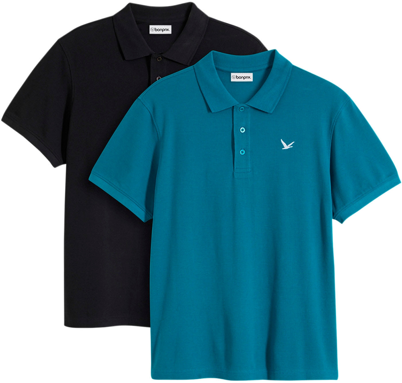 bonprix Poloshirt "Poloshirt (2er Pack) aus reiner Baumwolle" Packung, 2 St günstig online kaufen