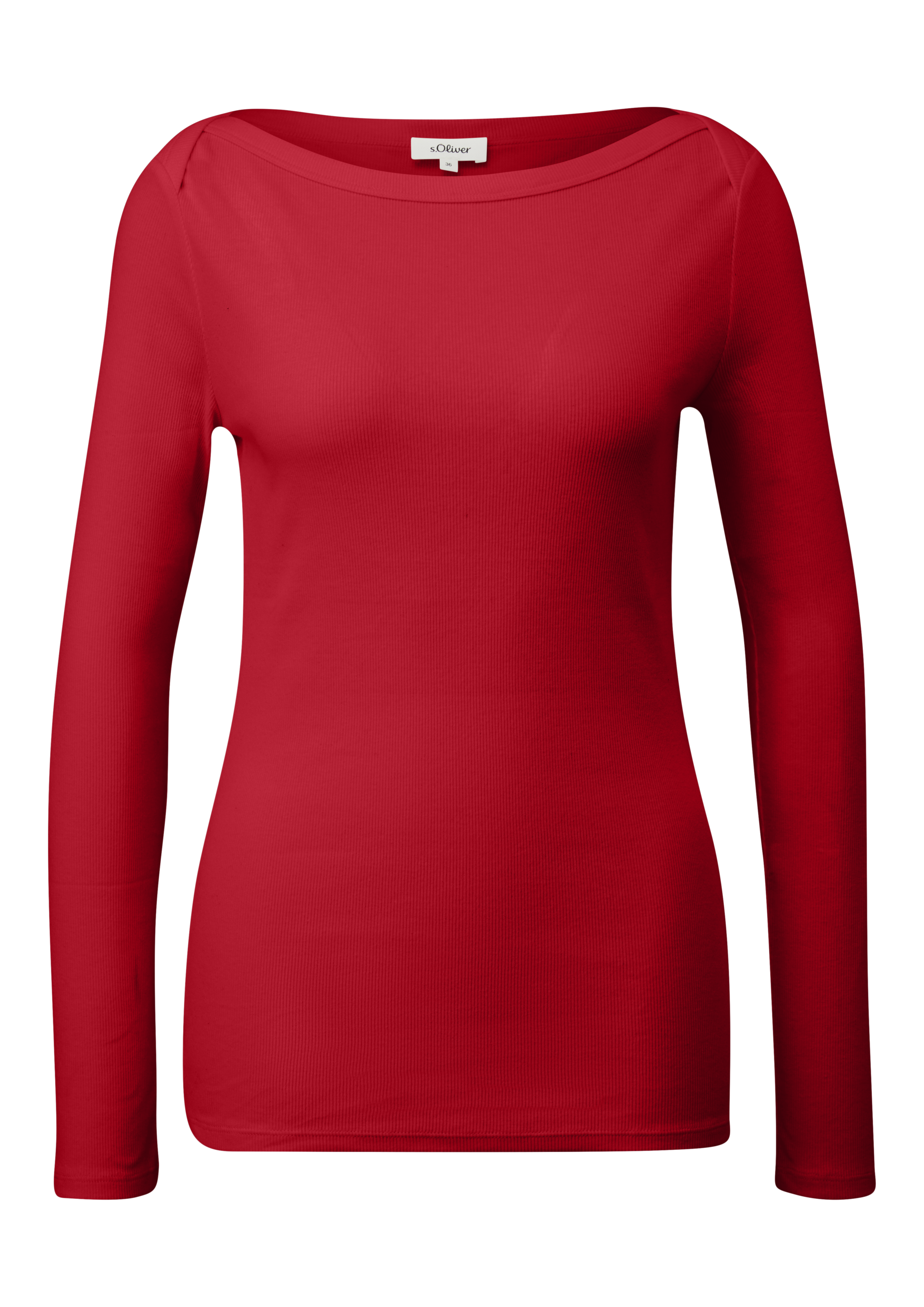 s.Oliver Langarmshirt gerippt, mit U-Boot-Ausschnitt günstig online kaufen