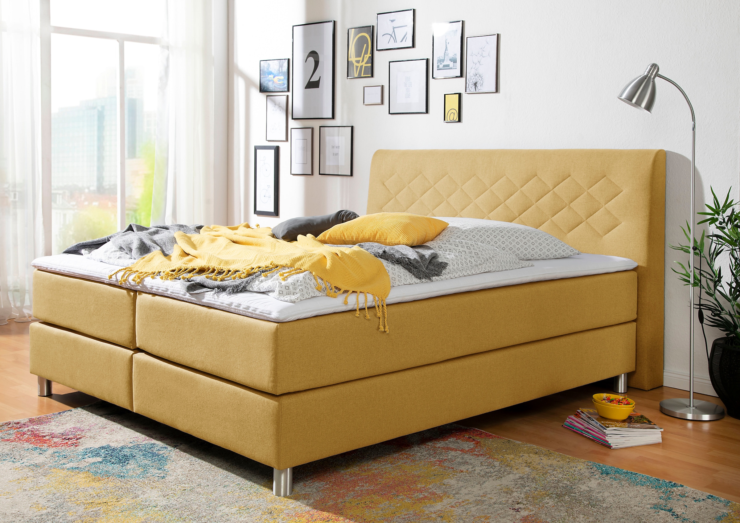Home affaire Boxspringbett "Parla" incl. Topper, 4 Farben in 4 Breiten, 2 H günstig online kaufen