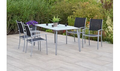 Garten-Essgruppe »»Milano««, (Set, 5 tlg., Pulverbeschichtetes Aluminiumgestell)