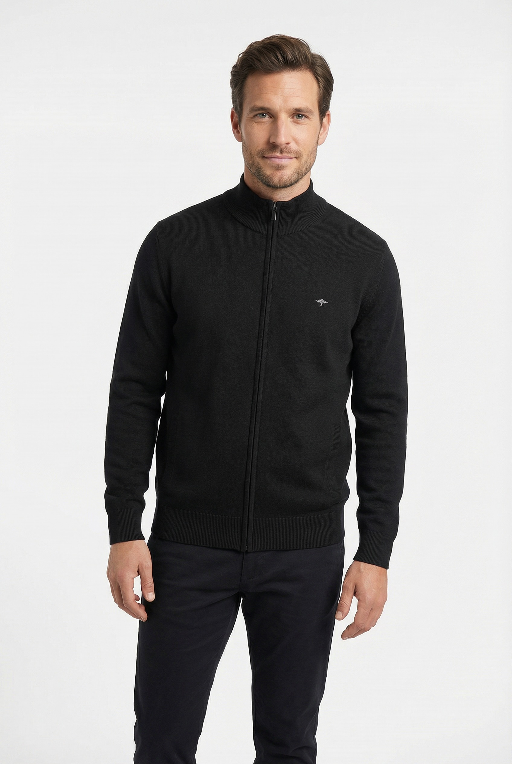 FYNCH-HATTON Strickjacke bequeme Passform, mit Stehkragen, mit Eingrifftasc günstig online kaufen