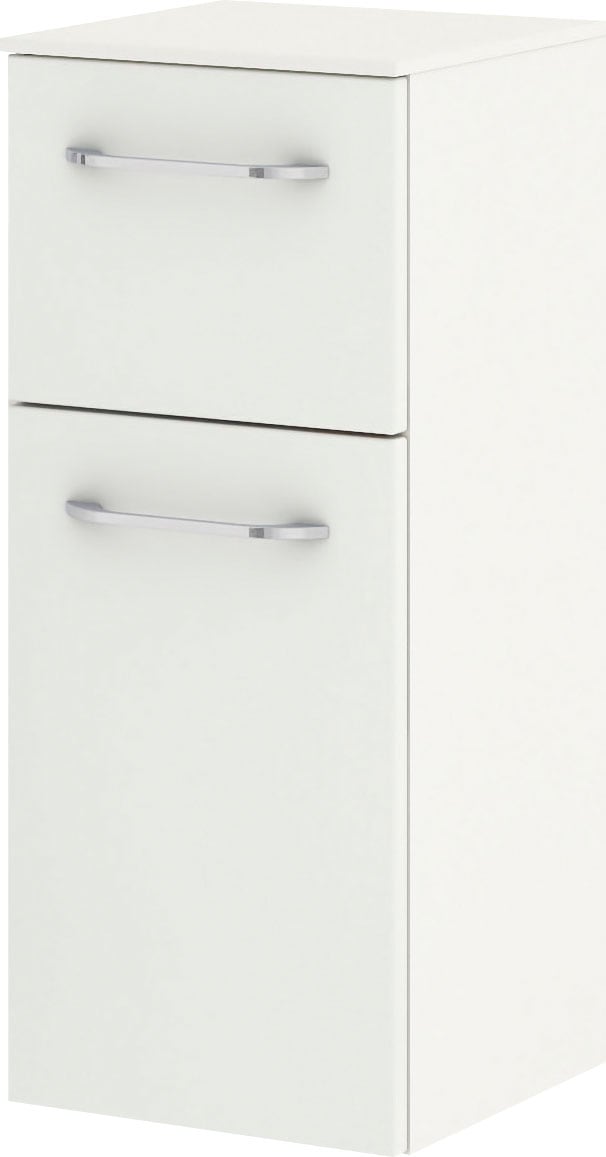 Saphir Badmöbel-Set »Balto Sprint 4-teilig, Mineralmarmor-Waschtisch mit LED-Spiegelschrank«, (5 St.), Midischrank und Unterschrank, inkl Türdämpfer, 5 Türen, 5 Schubladen