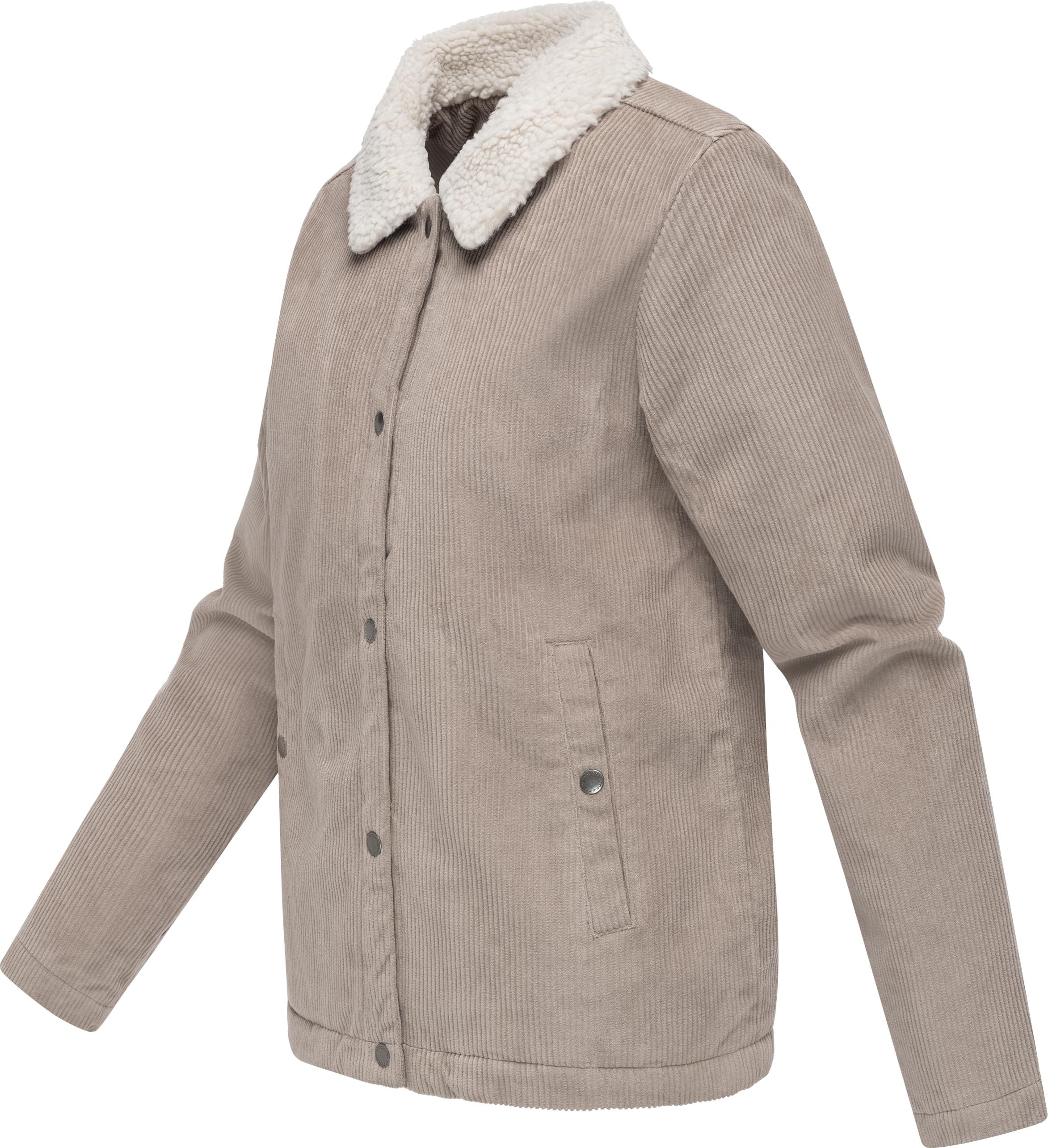 Ragwear Cordjacke »Walinea Corduroy«, ohne Kapuze, Stylische Damen Jacke aus Cord mit Teddyfell-Kragen