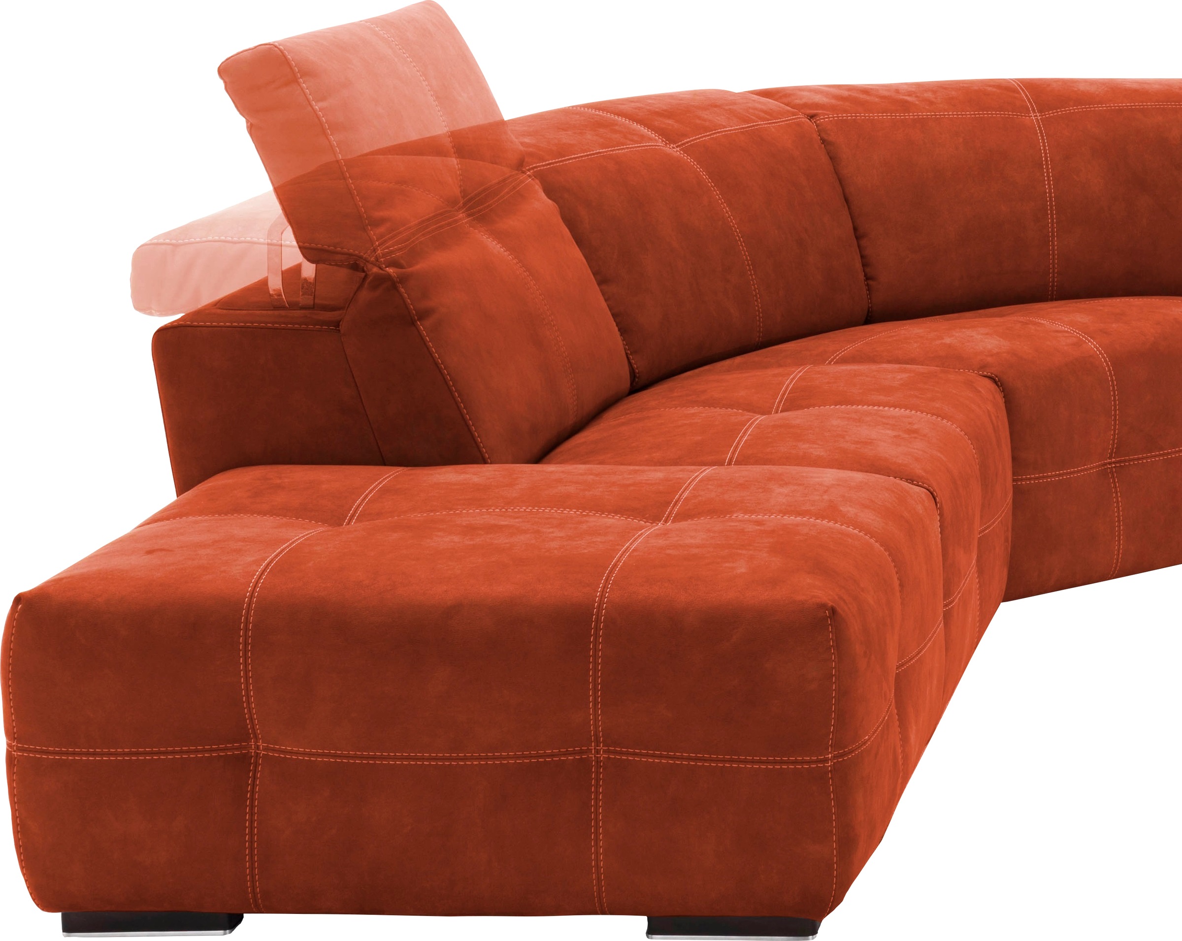 Egoitaliano Ecksofa »Sauvanne, Designsofa der Extraklasse, elegant und bequem«, wahlweise mit elektrischer Relaxfunktion, Kopfteilverstellung
