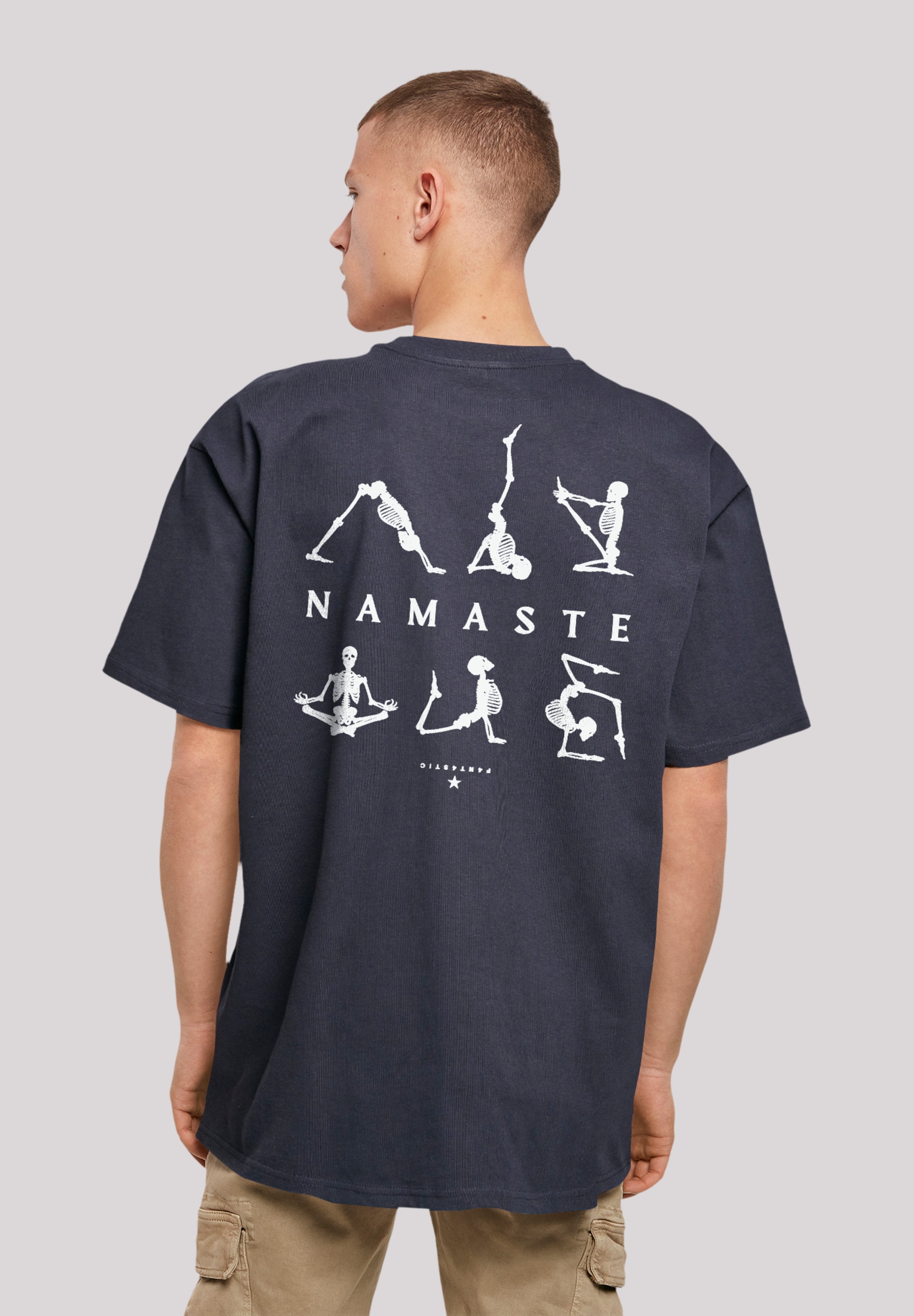 F4NT4STIC T-Shirt »Namaste Yoga Skelett Halloween«, Print