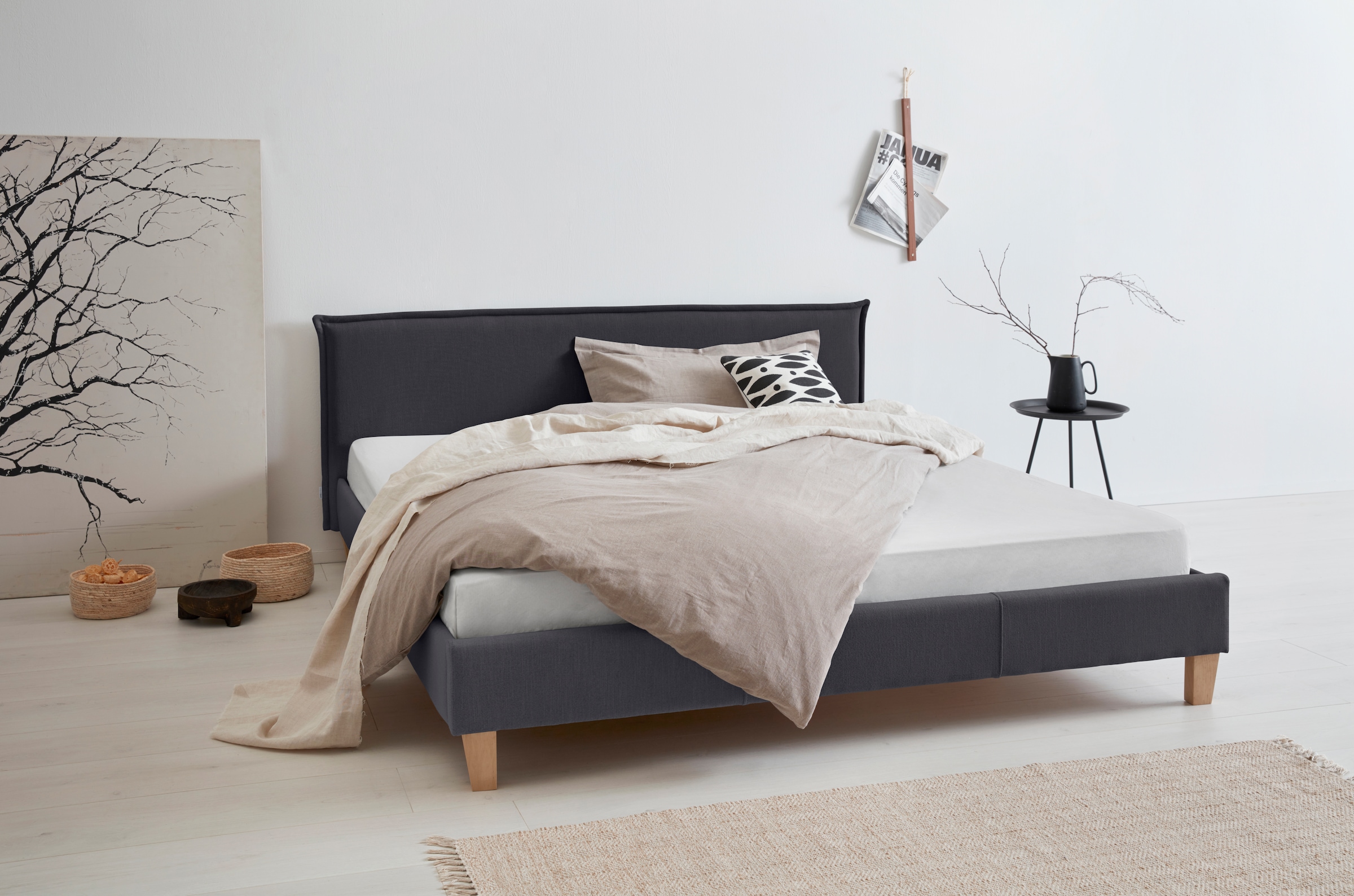 OTTO products "Heddi" in 5 Breiten: von 90cm-200cm, Biese am Kopfteil, Strukturstoff