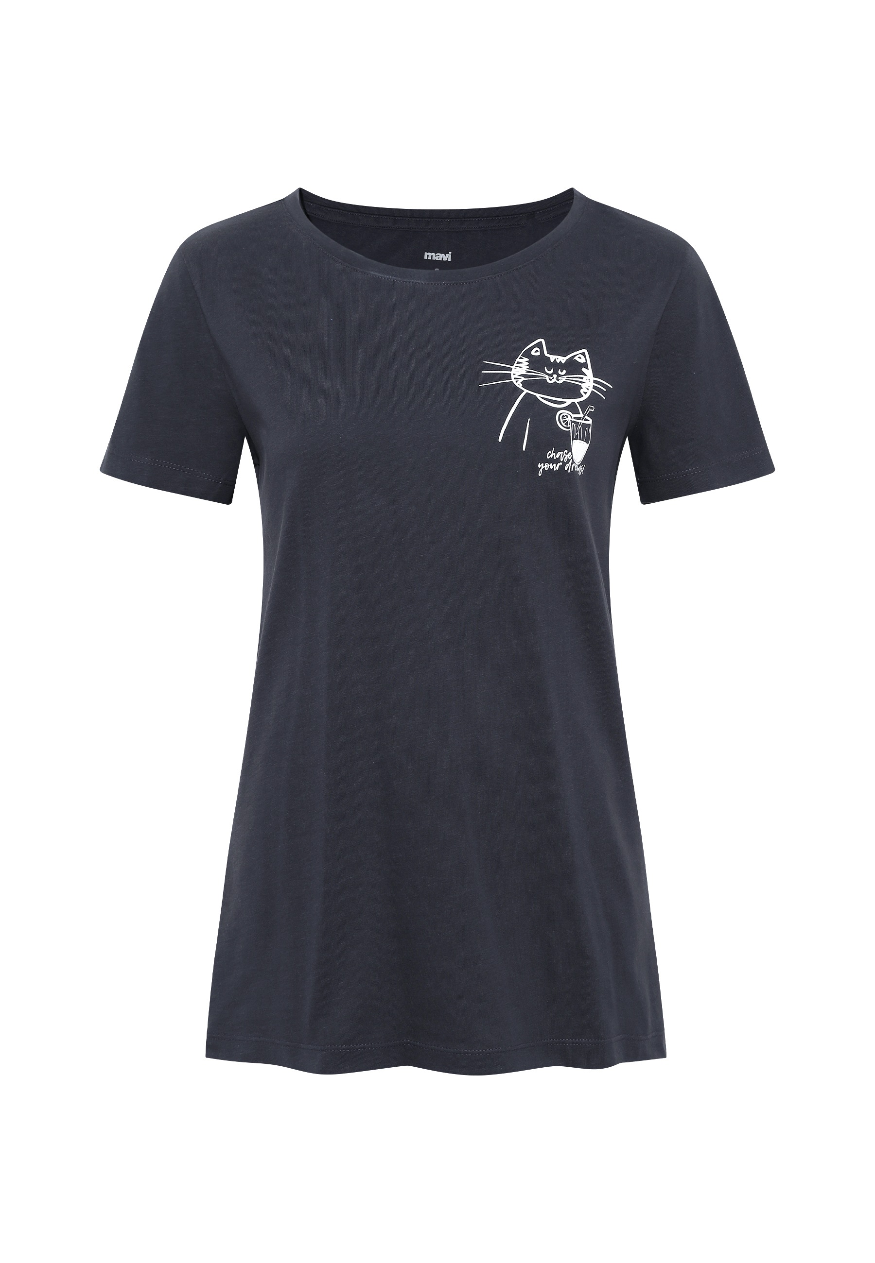 Mavi T-Shirt »CAT DRINK TEE«, Katzen T-Shirt