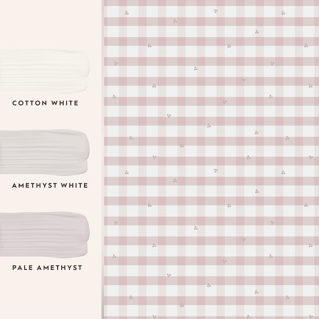 LAURA ASHLEY Vliestapete »Gingham Pale Amethyst Purple«, natürlich