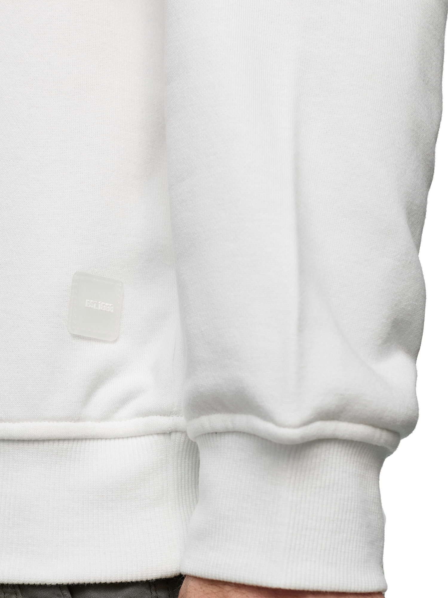 Sweatshirt INDICODE "INFence", Herren, Gr. S, weiß (sanftes weiß), Sweatware, Obermaterial: 60% Baumwolle, 40% Polyester, unifarben, regular fit normal, Rundhals, Rippbündchen, Sweatshirts Sweatshirt 3