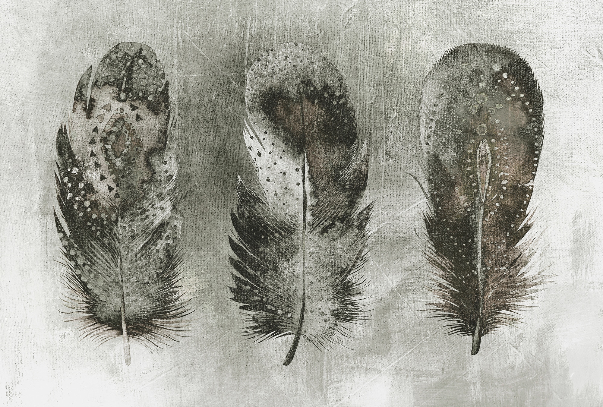 Architects Paper Fototapete "Atelier 47 Motley Feather 1" mehrfarbig glatt Vlies, Wand, Schräge, Decke