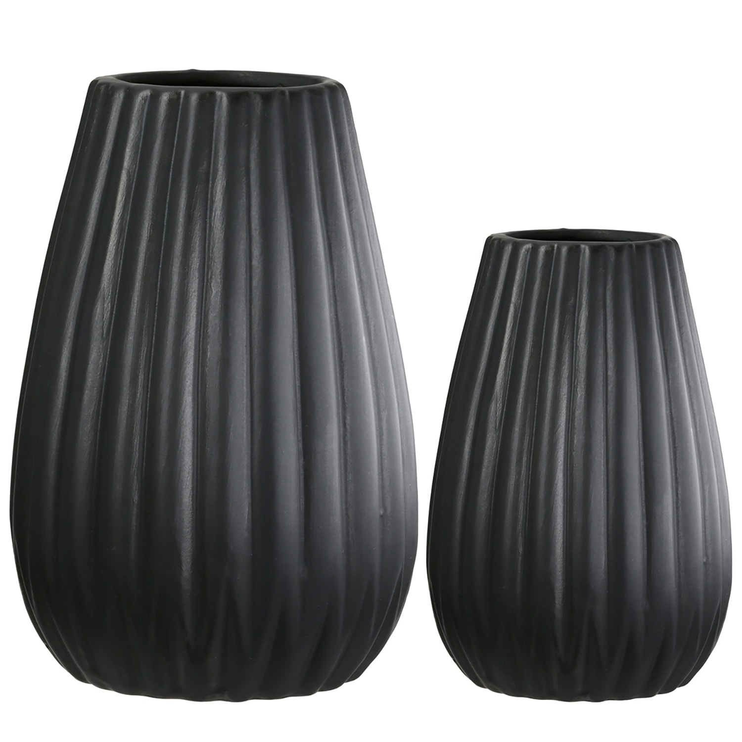 Casablanca by Gilde Tischvase "2tlg. Set Vase Piega schwarz H.17 cm" 2-teiliges Set aus Porzellan, schwarz