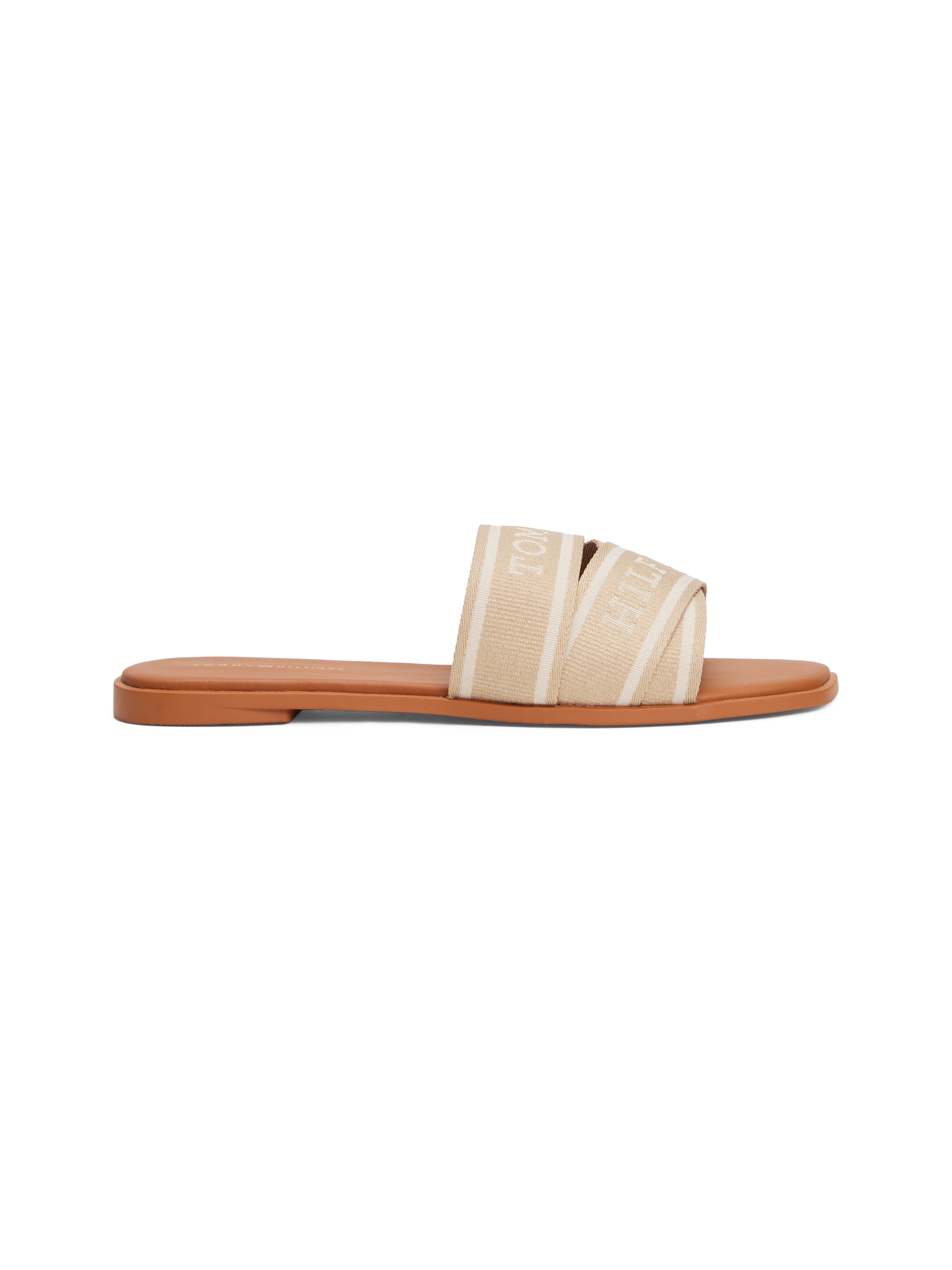 Tommy Hilfiger Pantolette »TOMMY HILFIGER WEBBING MULE«, Blockabsatz, Sommerschuh, Bequemschuh, Flats mit Logoschriftzug