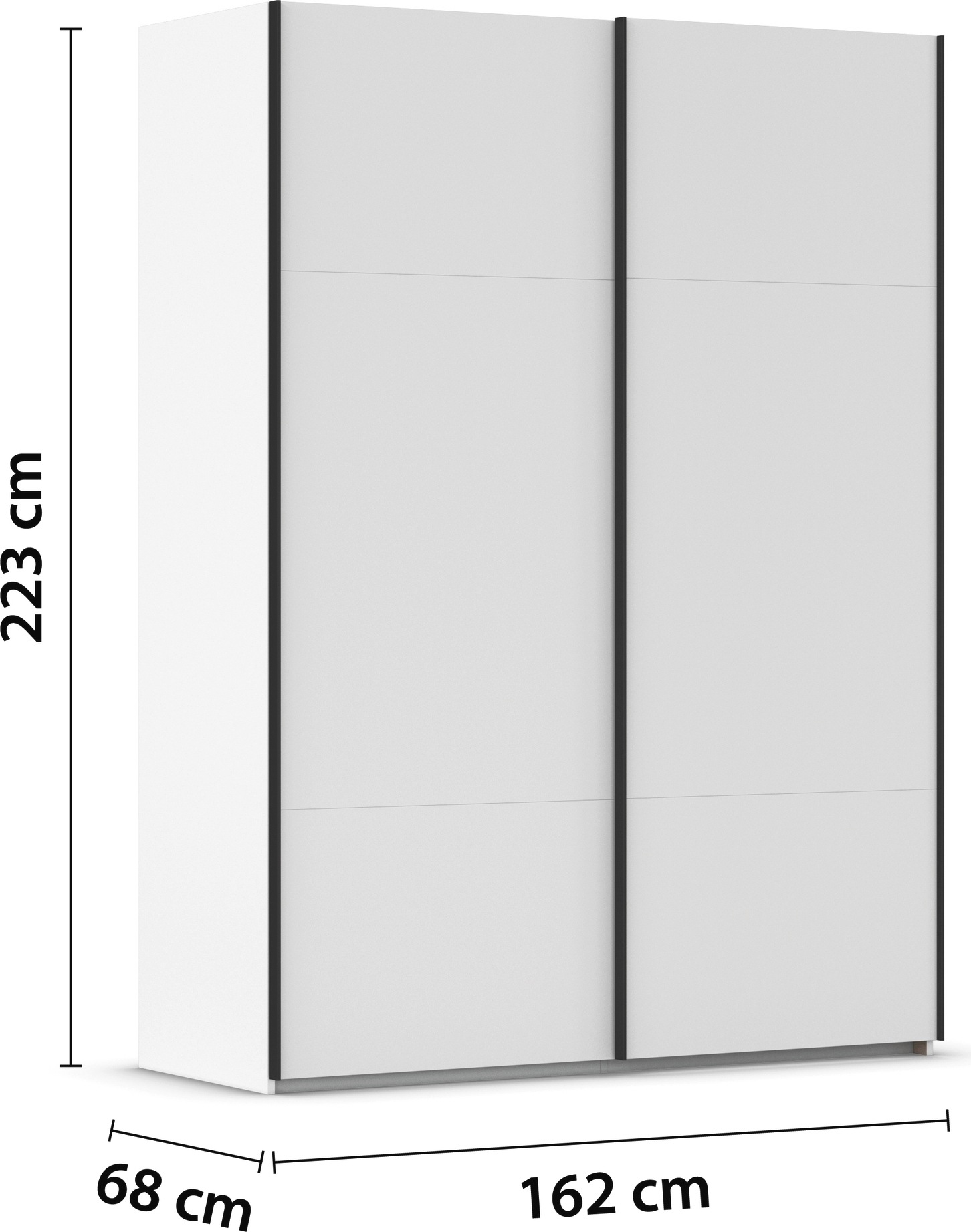 rauch Schwebetürenschrank »Kleiderschrank Schrank Garderobe Schlafzimmerschrank CONTIDO«, (in 3 verschiedenen Ausstattungen BASIC/CLASSIC/PREMIUM), aus hochwertigem Material in 6 Breiten 2 Griff-Farben MADE IN GERMANY