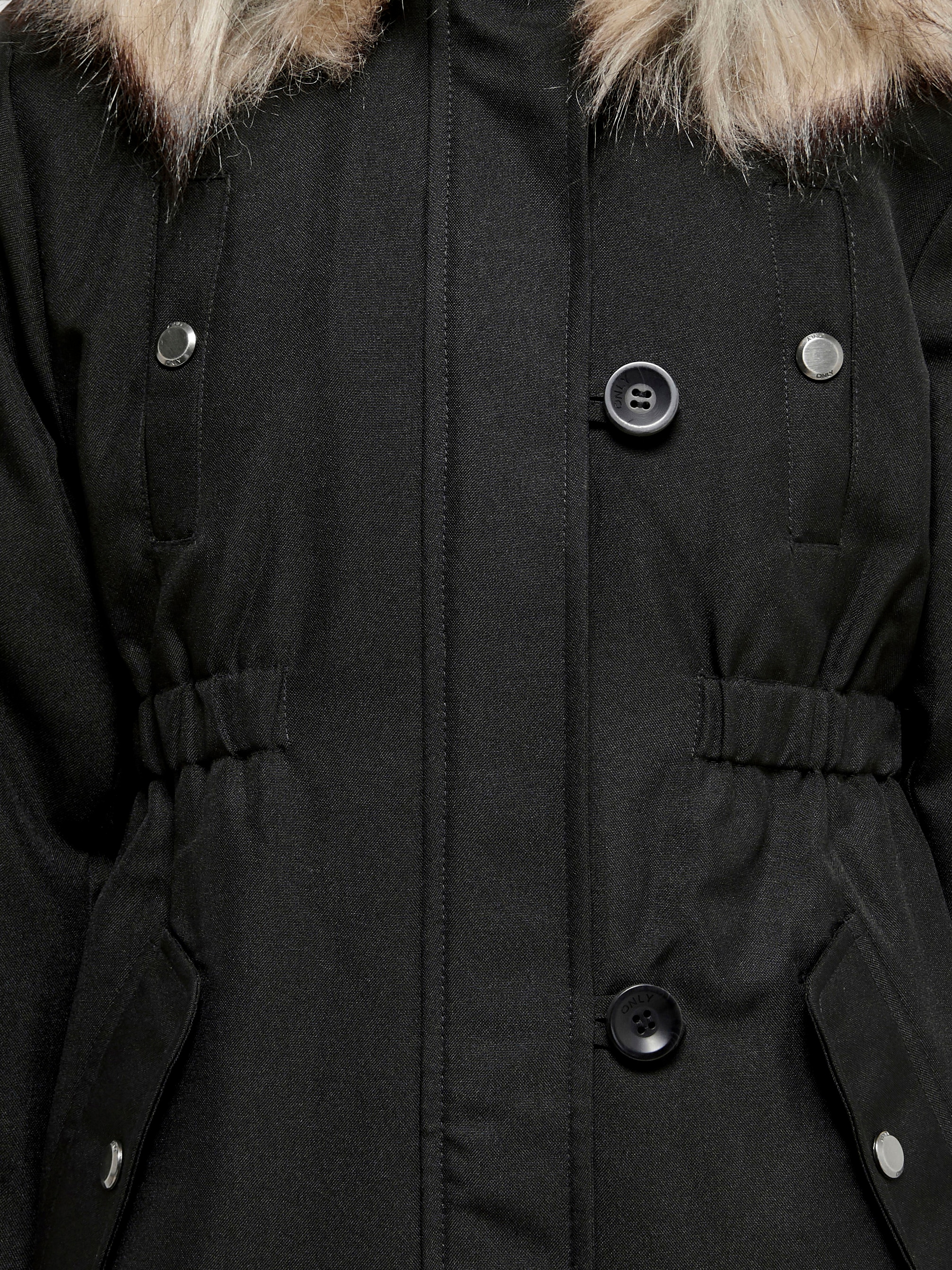 KIDS ONLY Winterjacke »KOGIRIS FUR PARKA OTW« mit Kapuze mit elastischem Taillengummi