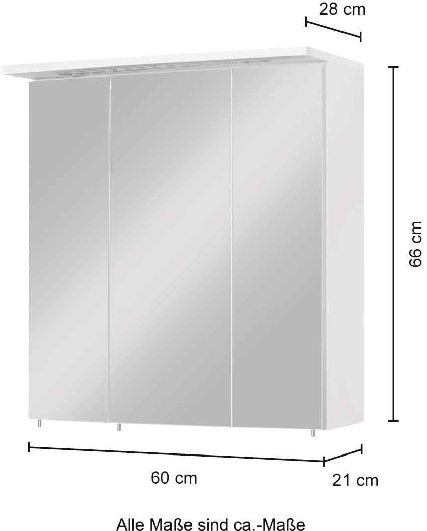 HELD MÖBEL | Breite Spiegelschrank mit 60 »Flex«, cm, bestellen 3D-Spiegeleffekt BAUR