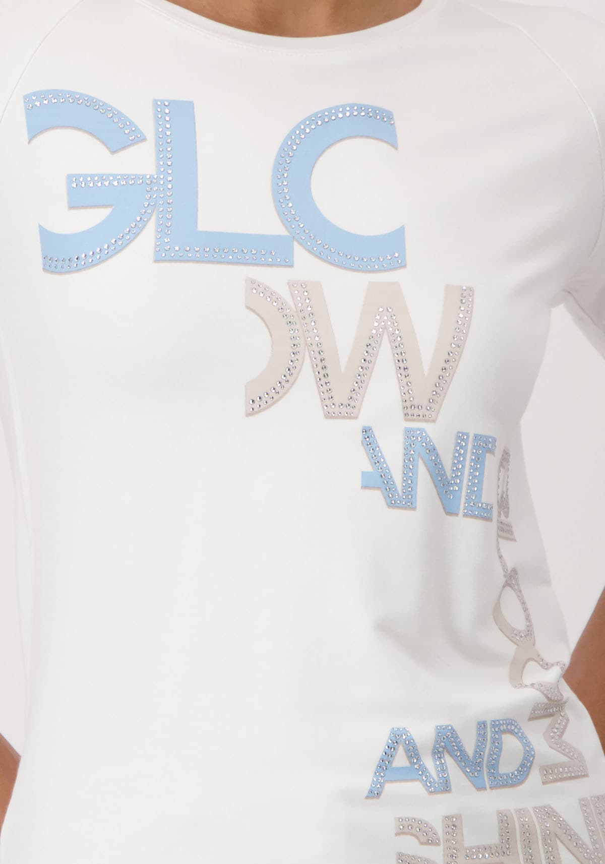 Monari Rundhalsshirt, mit Buchstabendruck und Glitzersteinchen