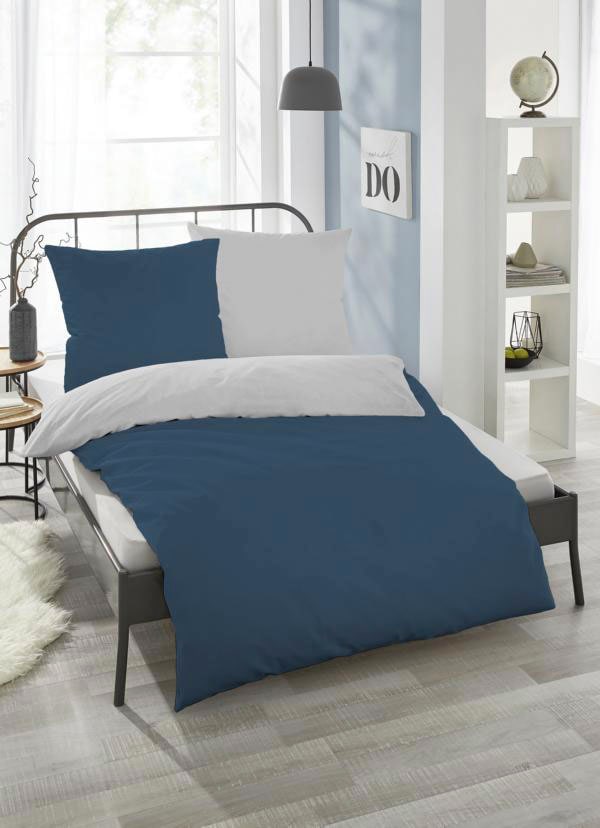 Castell Wendebettwäsche »Uni-Microfaser-Satin«, (2 tlg.), hautsympathische Microfaser Satin Qualität, 100% Polyester, Bett- und Kopfkissenbezug mit Reißverschluss, pflegeleicht, mit feinem Glanz, samtig weicher Stoff