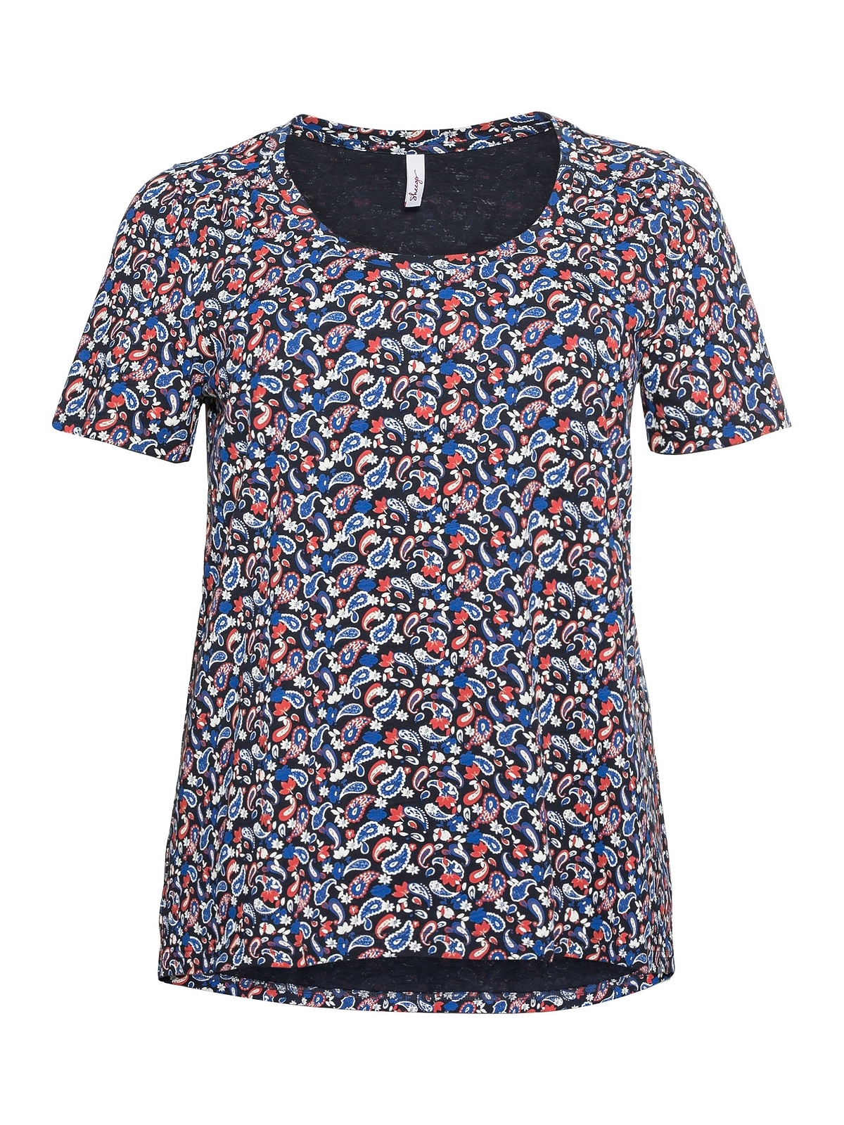 Sheego T-Shirt »Große Größen«, mit starkem Paisleydruck und dezenter  Kräuselung bestellen | BAUR