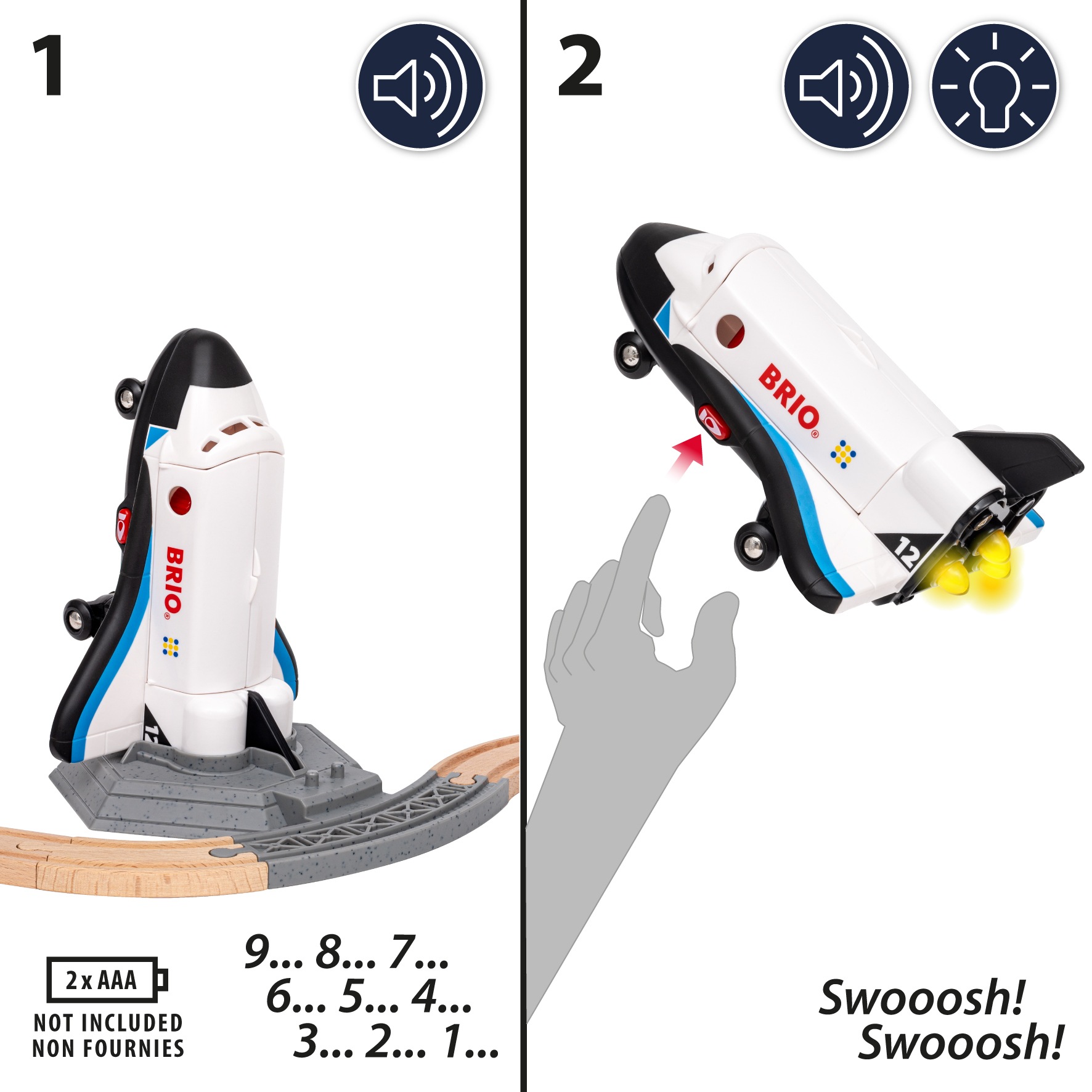 BRIO® Spielwelt »BRIO® WORLD, Weltraum Deluxe Zugset (36157)« mit Licht und Sound
