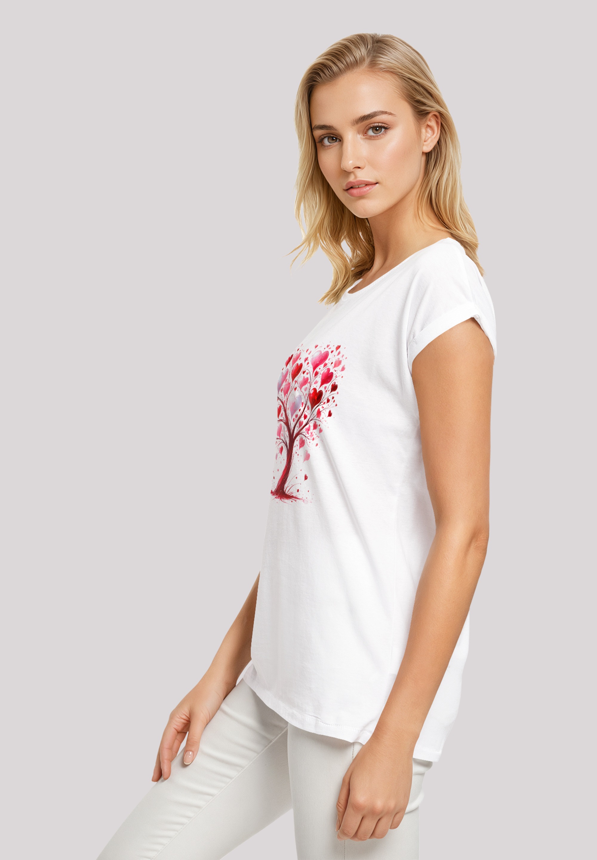F4NT4STIC T-Shirt »Herz Baum Aquarell Druck«, Premium Qualität
