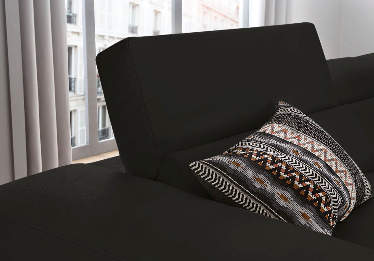 W.SCHILLIG Ecksofa »piedroo, Designsofa mit tollem Sitzkomfort, elegant und bequem, L-Form«, Kopfteilverstellung, wahlweise mit Sitztiefenverstellung, Breite 343cm