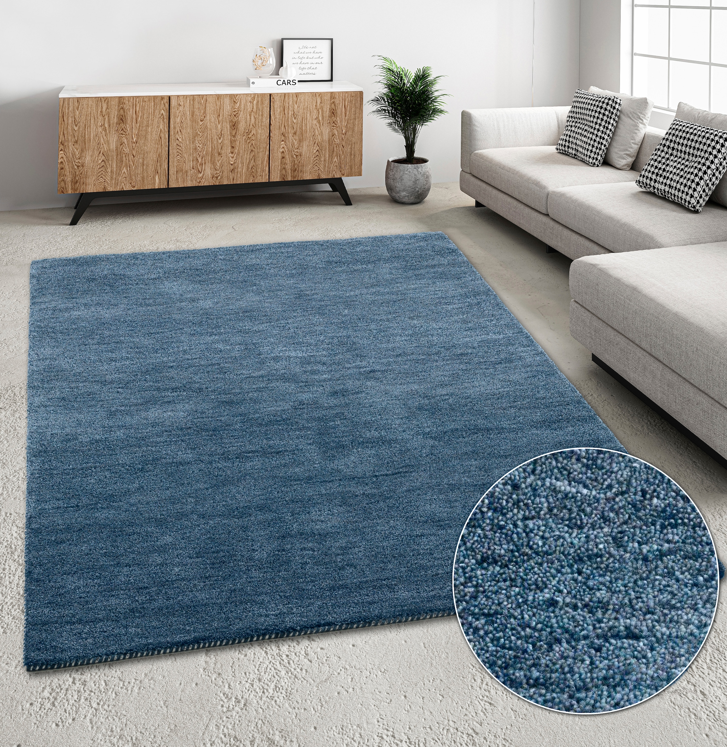 THEKO Wollteppich "Gabbeh Uni, Handgefertigt, meliert, auch als Läufer erhä günstig online kaufen