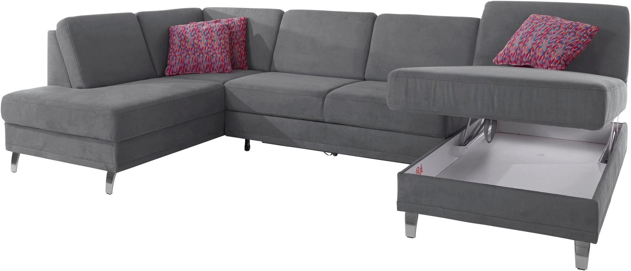 sit&more Wohnlandschaft »Clio U-Form«, wahlweise mit Bettfunktion und Bettkasten, inklusive Federkern