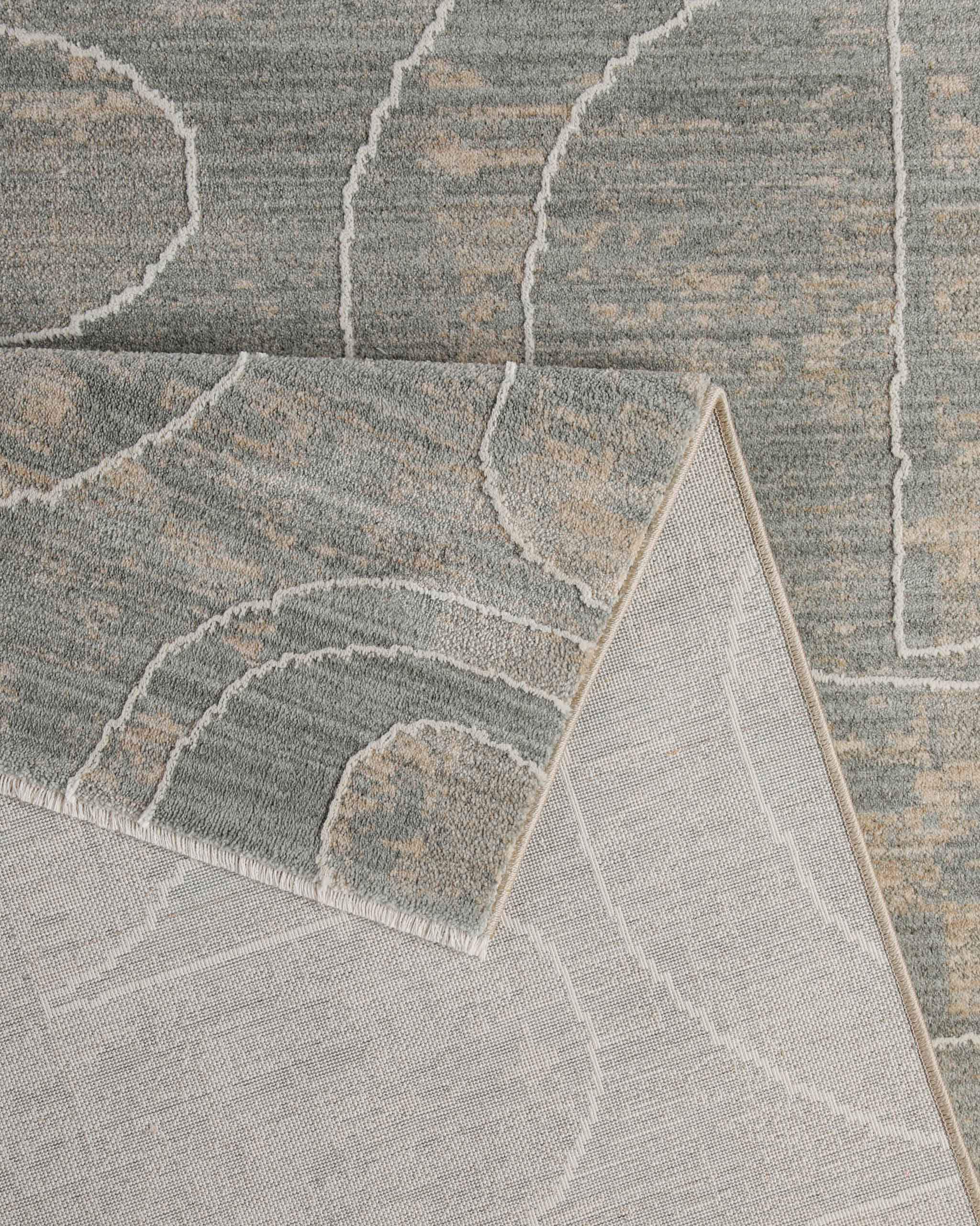 Esprit Teppich "Beatle-B" rechteckig 15 mm Höhe Kurzflor, grafisches Design, Hoch-Tief-Effekt, waschbar, Jute-Rücken