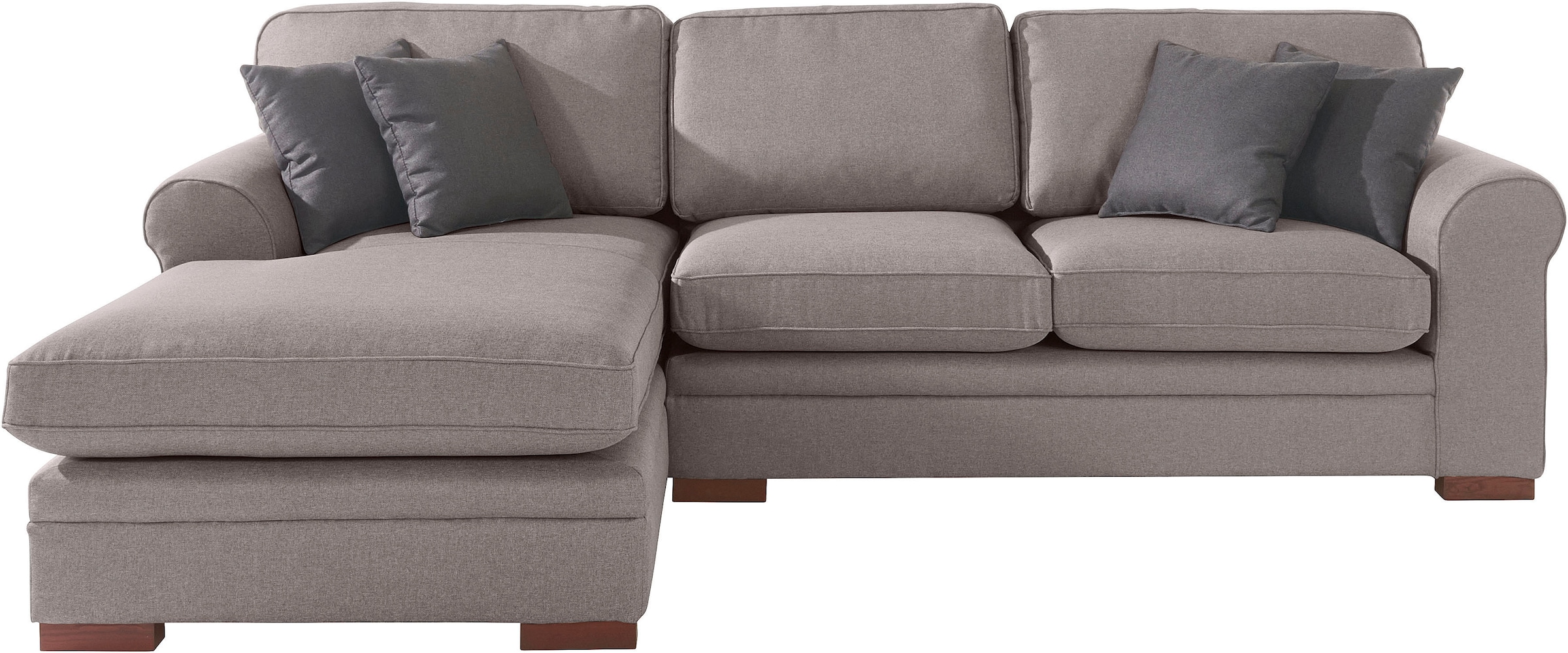 Home affaire Ecksofa "Broughton L-Form", weicher Sitzkomfort, incl. 4 Zierk günstig online kaufen