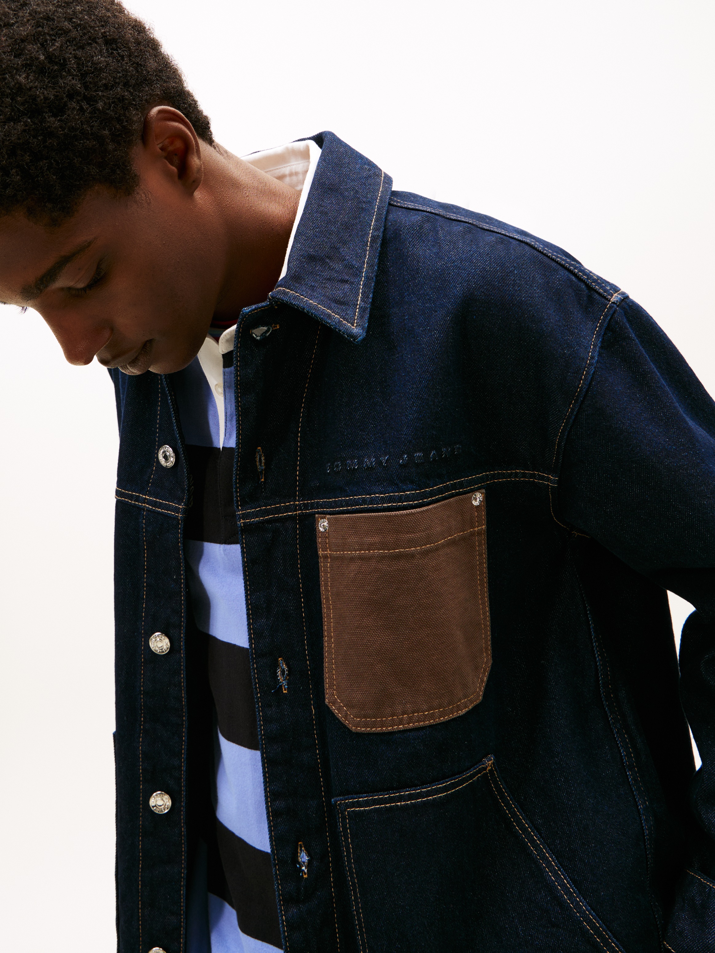 Tommy Jeans Jeansjacke "CHORE JACKET" Relaxed Fit, halbgespreizter Kragen günstig online kaufen