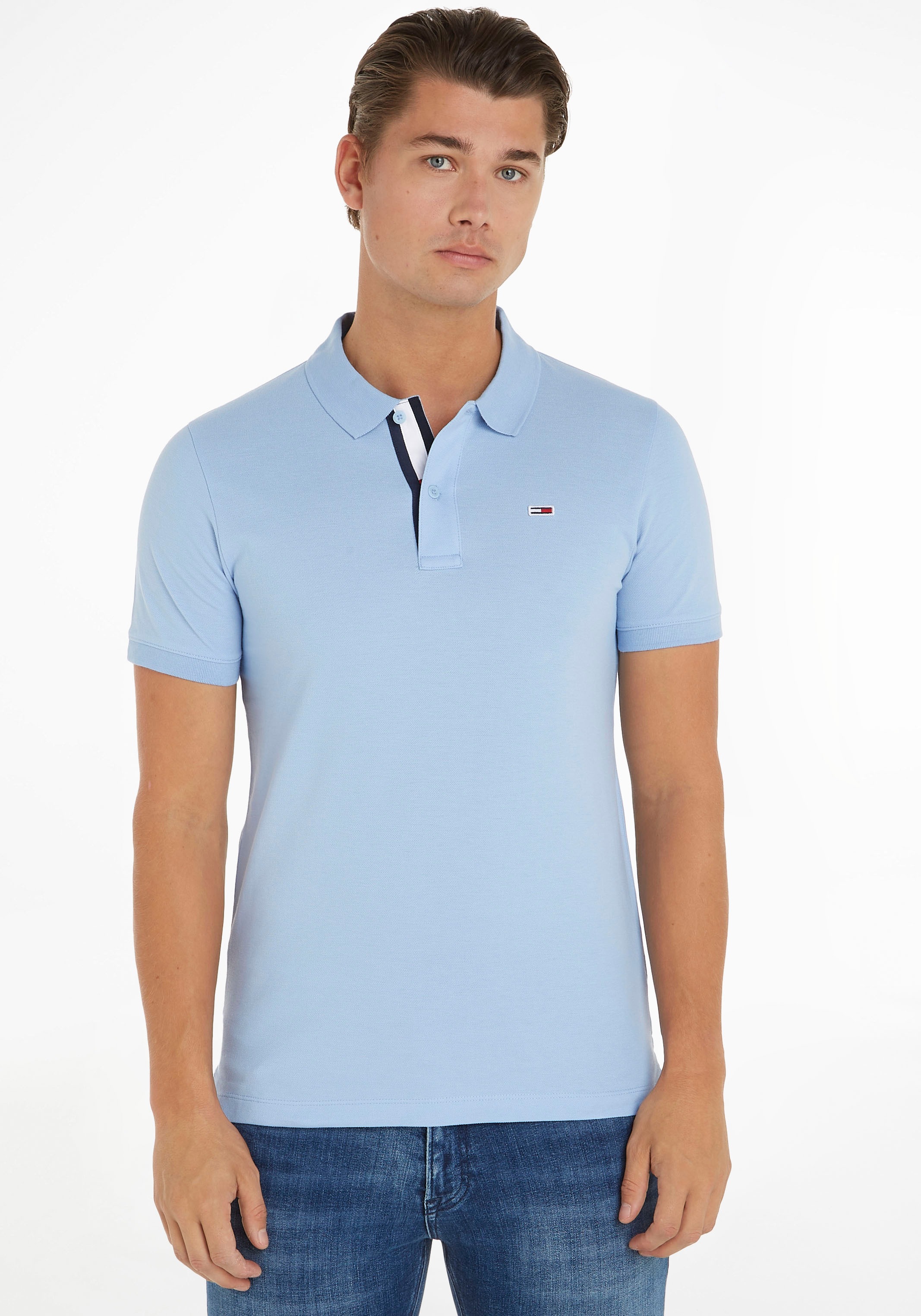 Tommy Jeans Poloshirt »TJM SLIM PLACKET POLO«, mit Tommy Jeans Logo-Applikationen kaufen