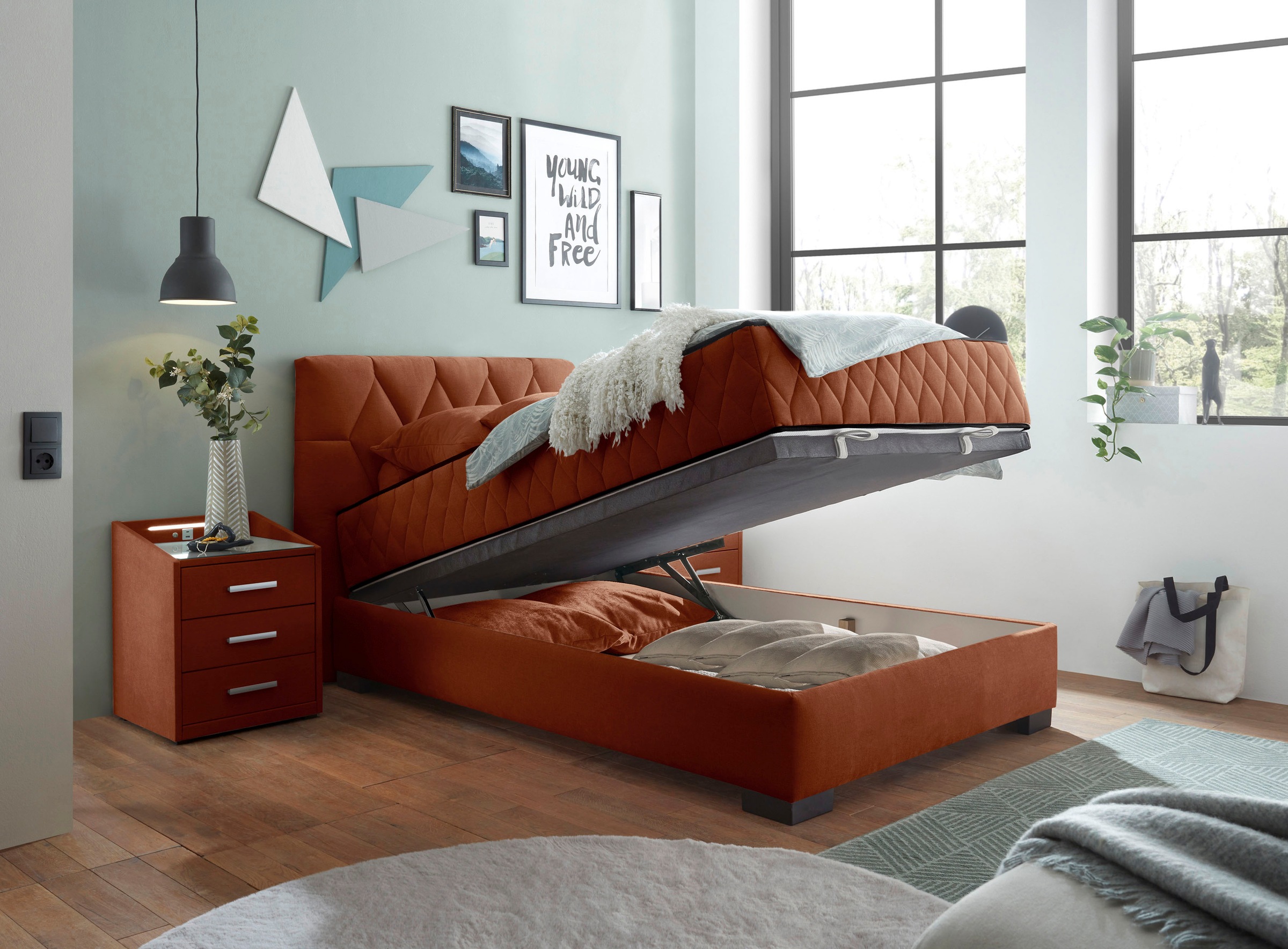 ED EXCITING DESIGN Boxbett »Nagol«, mit Bettkasten, mit Wendematratze, erhältlich in verschiedenen Breiten
