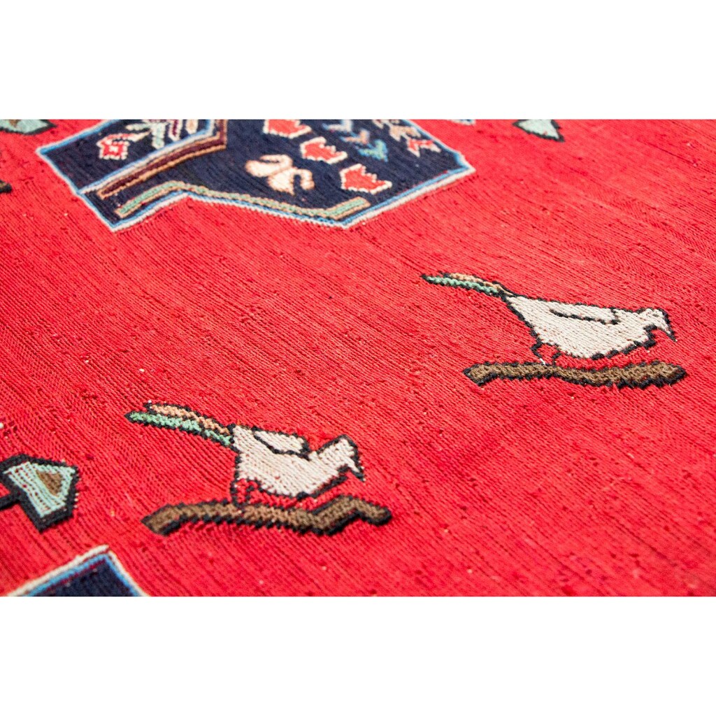 morgenland Teppich »Kelim Seide Teppich handgewebt rot«, rechteckig