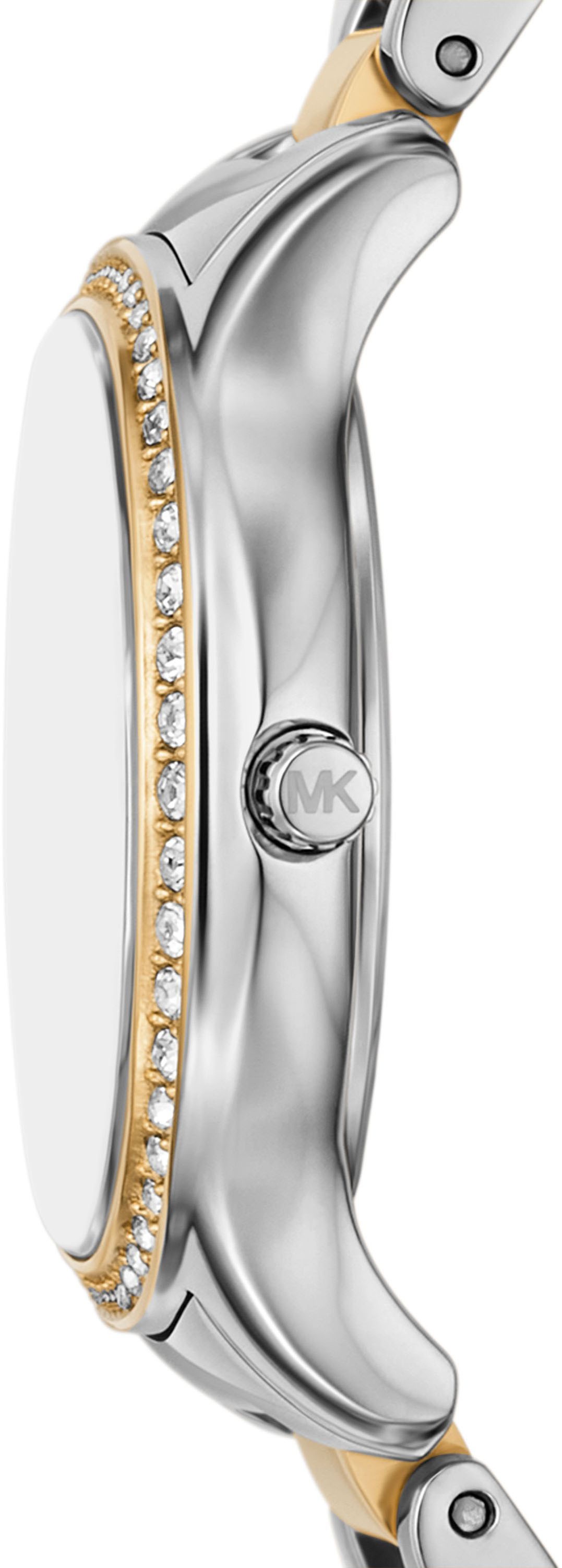 MICHAEL KORS Quarzuhr »SAGE 31 mm«, Armbanduhr, Damenuhr, Edelstahlarmband, analog, Glassteine