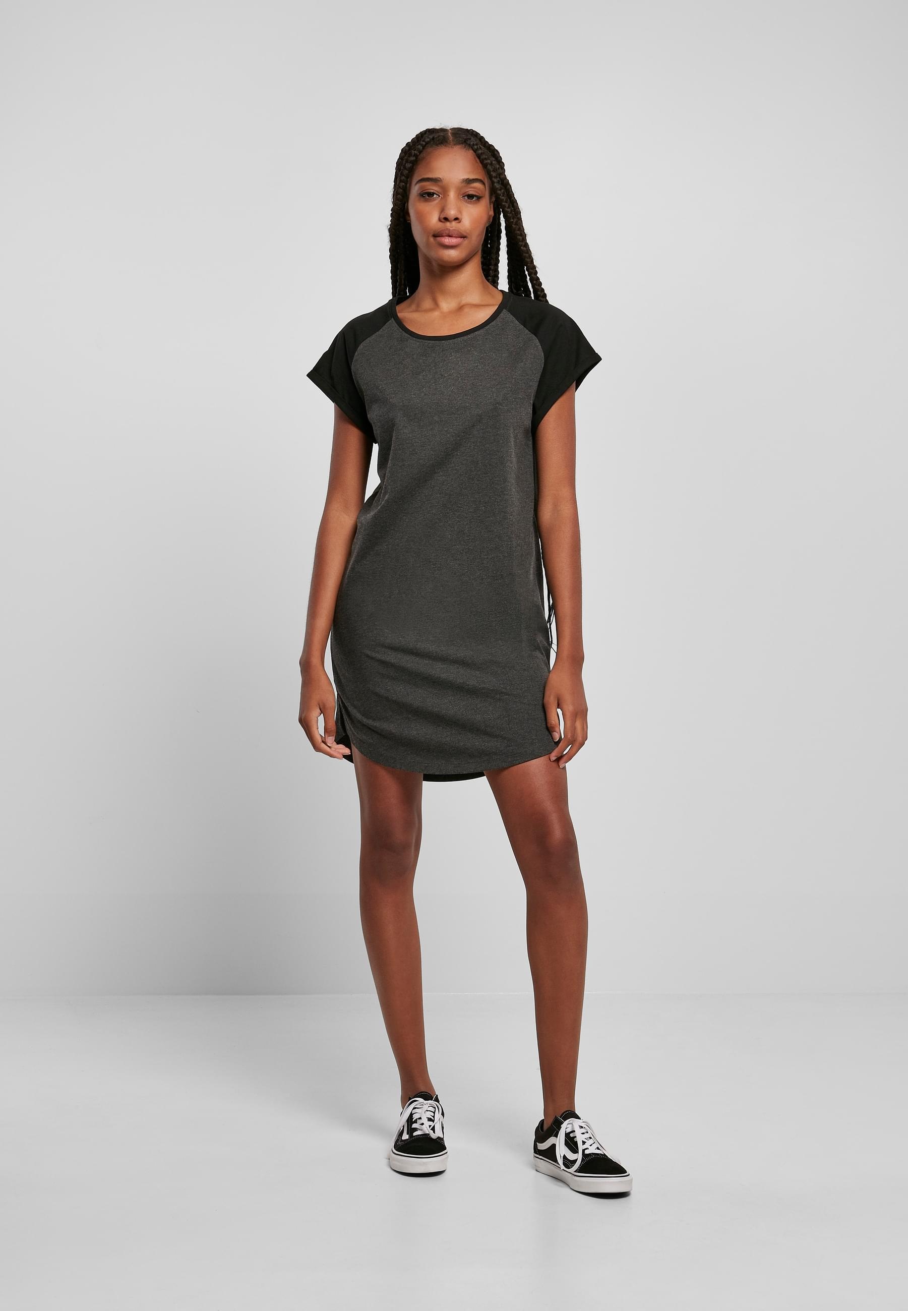 URBAN CLASSICS Shirtkleid »Urban Classics Damen Ladies Contrast Raglan Tee Dress«, (1 tlg.)