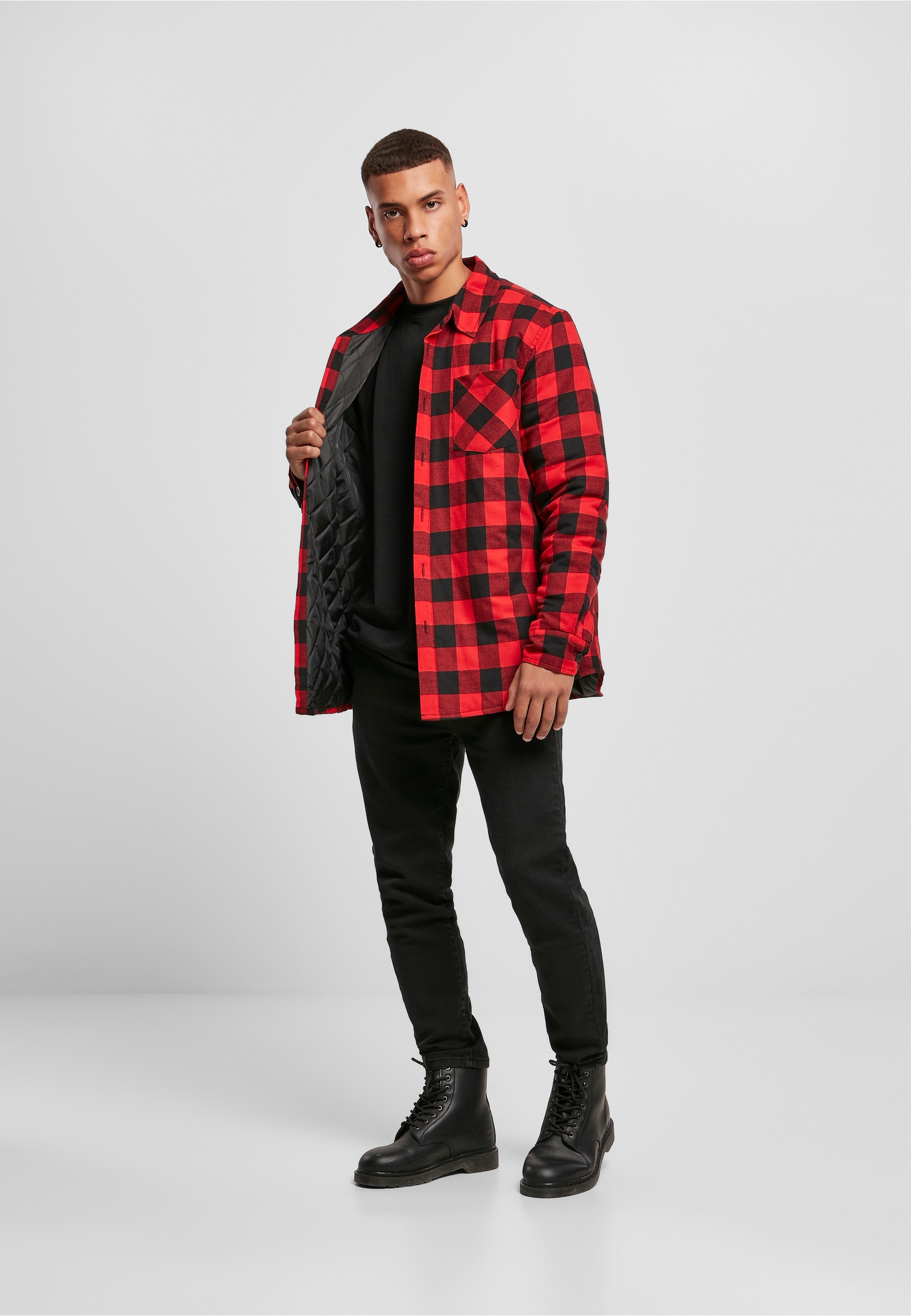 URBAN CLASSICS Langarmhemd »Urban Classics Herren Padded Check Flannel Shirt« 1 Stk.