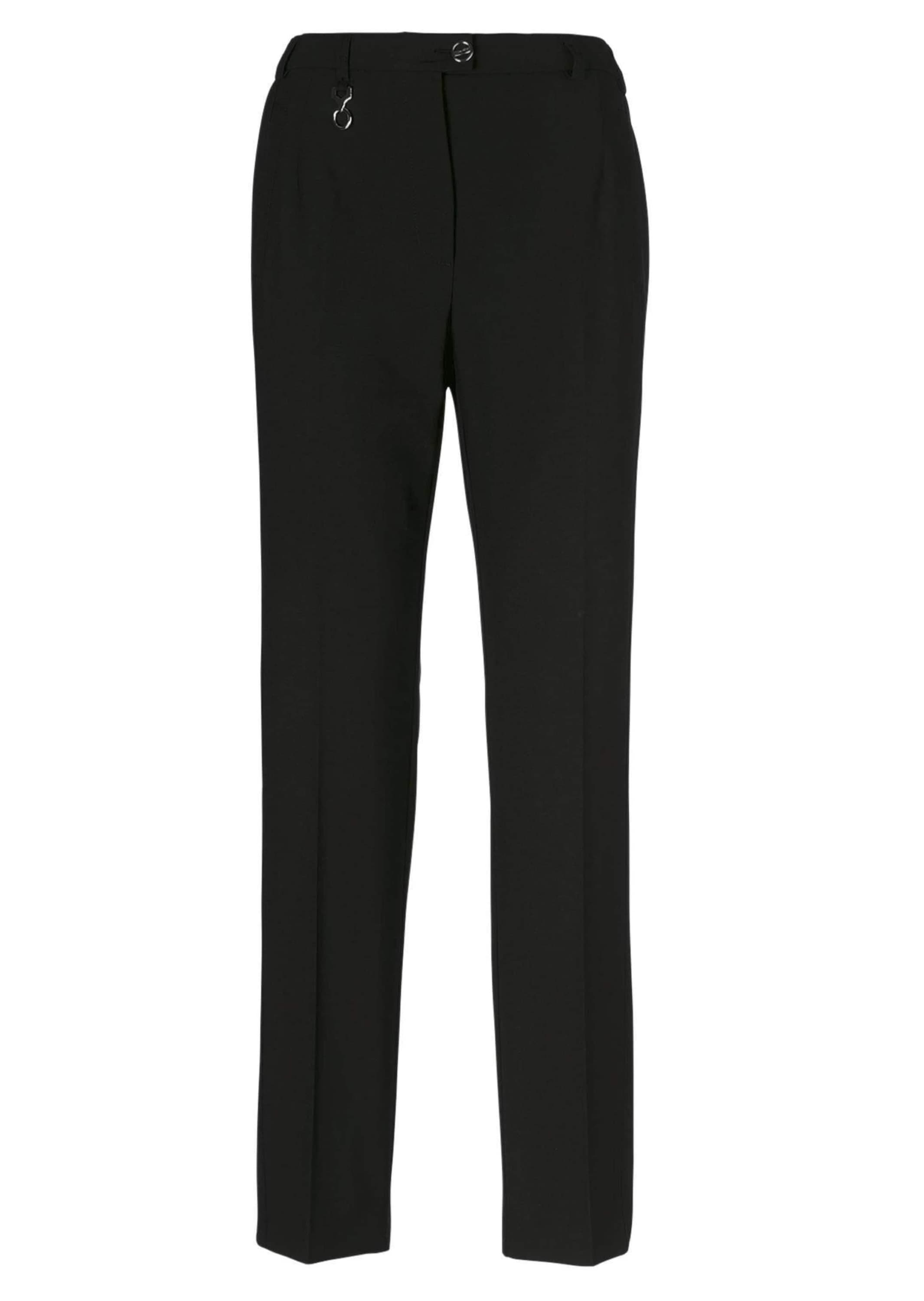 GOLDNER Stoffhose "Elegante Stretchhose mit Bügelfalten" Bund mit dekorativem Zierteil