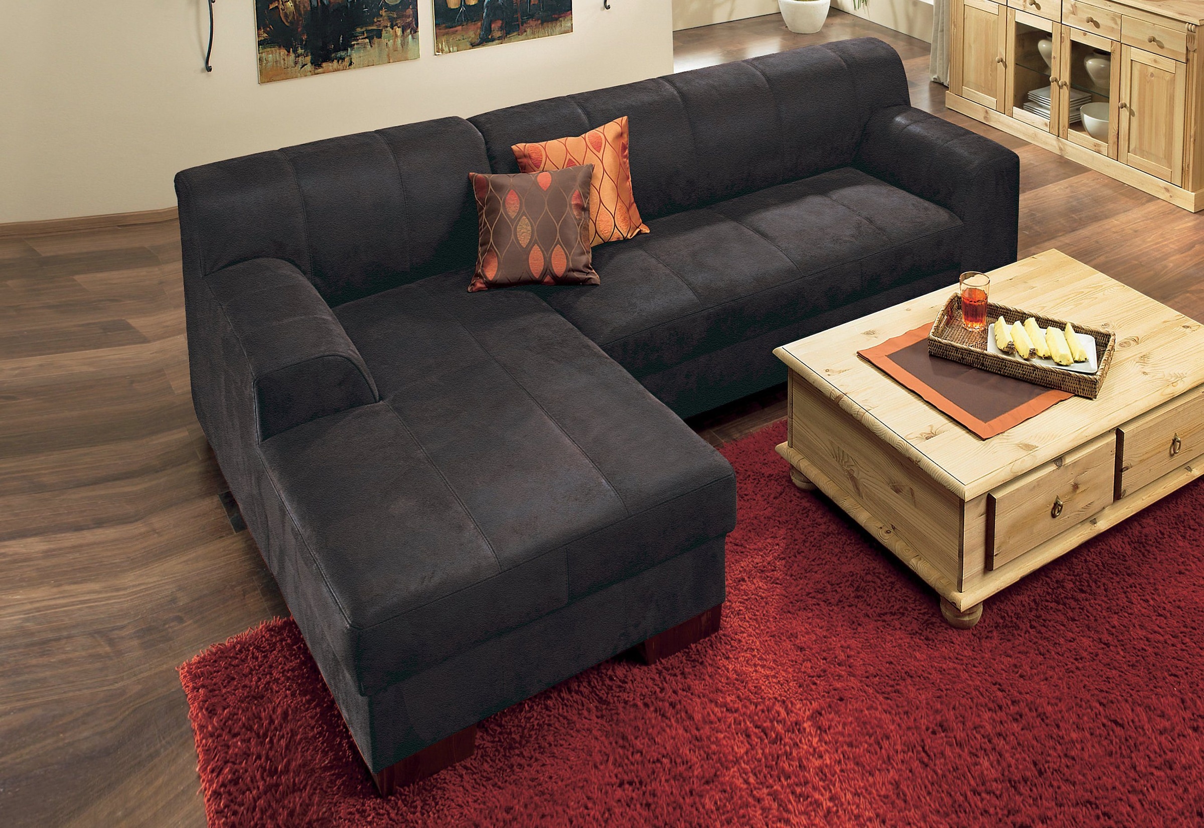 Home affaire Ecksofa »Falk L-Form«, mit Federkern und wahlweise mit Bettfunktion