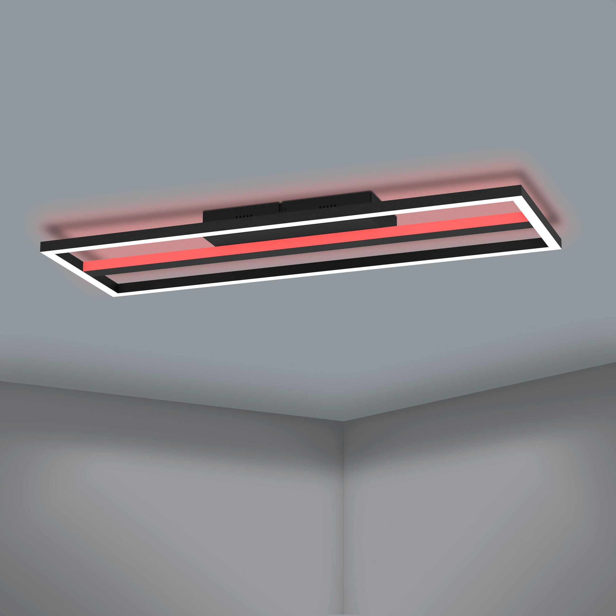 EGLO LED-Deckenleuchte »CALAGRANO-Z« in schwarz aus Alu, Stahl / inkl. LED fest integriert - 21 Watt, Gr. ca. 64 x 22 cm
