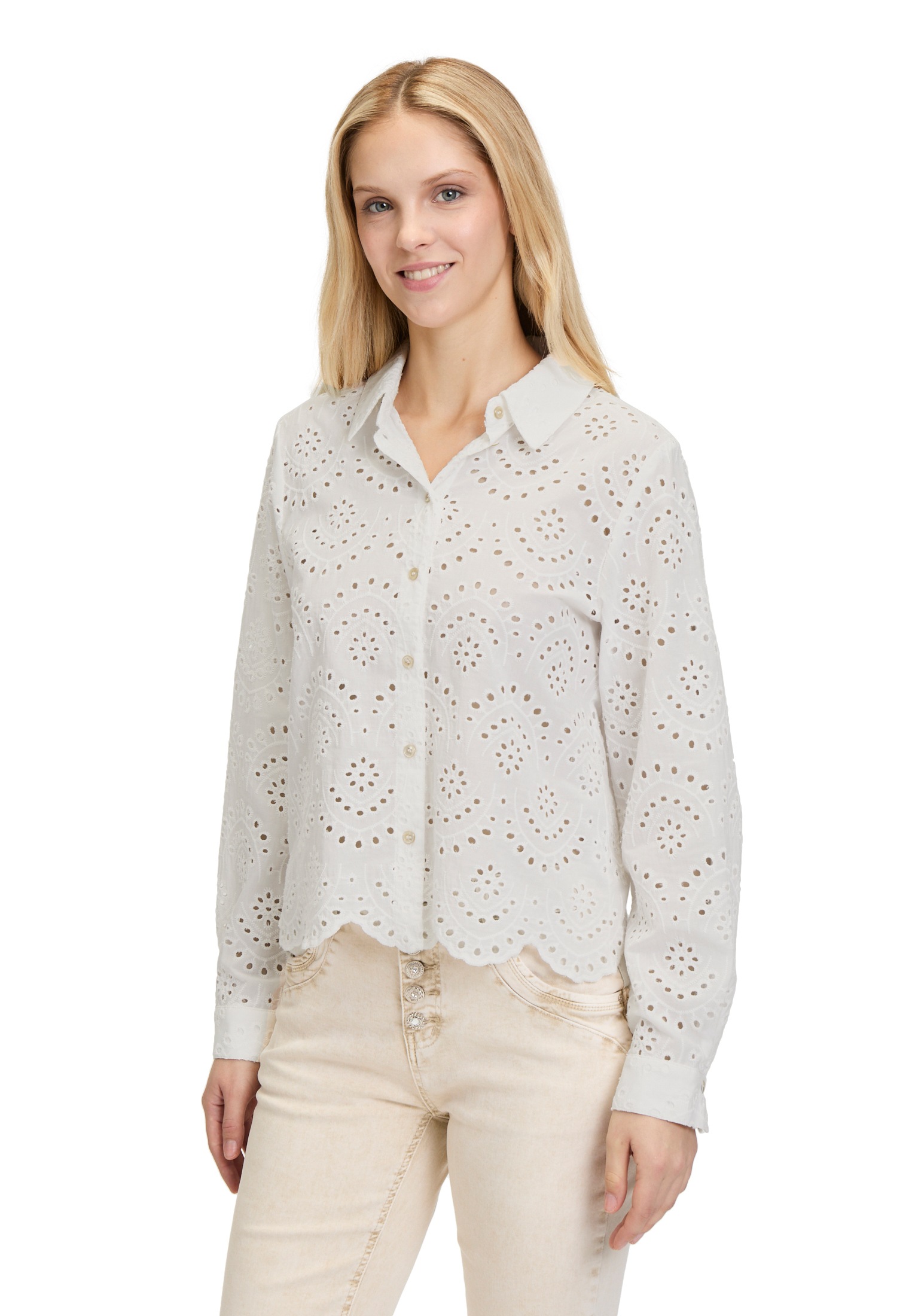 Cartoon Spitzenbluse "Cartoon Damen Spitzenbluse mit Knopfleiste" günstig online kaufen